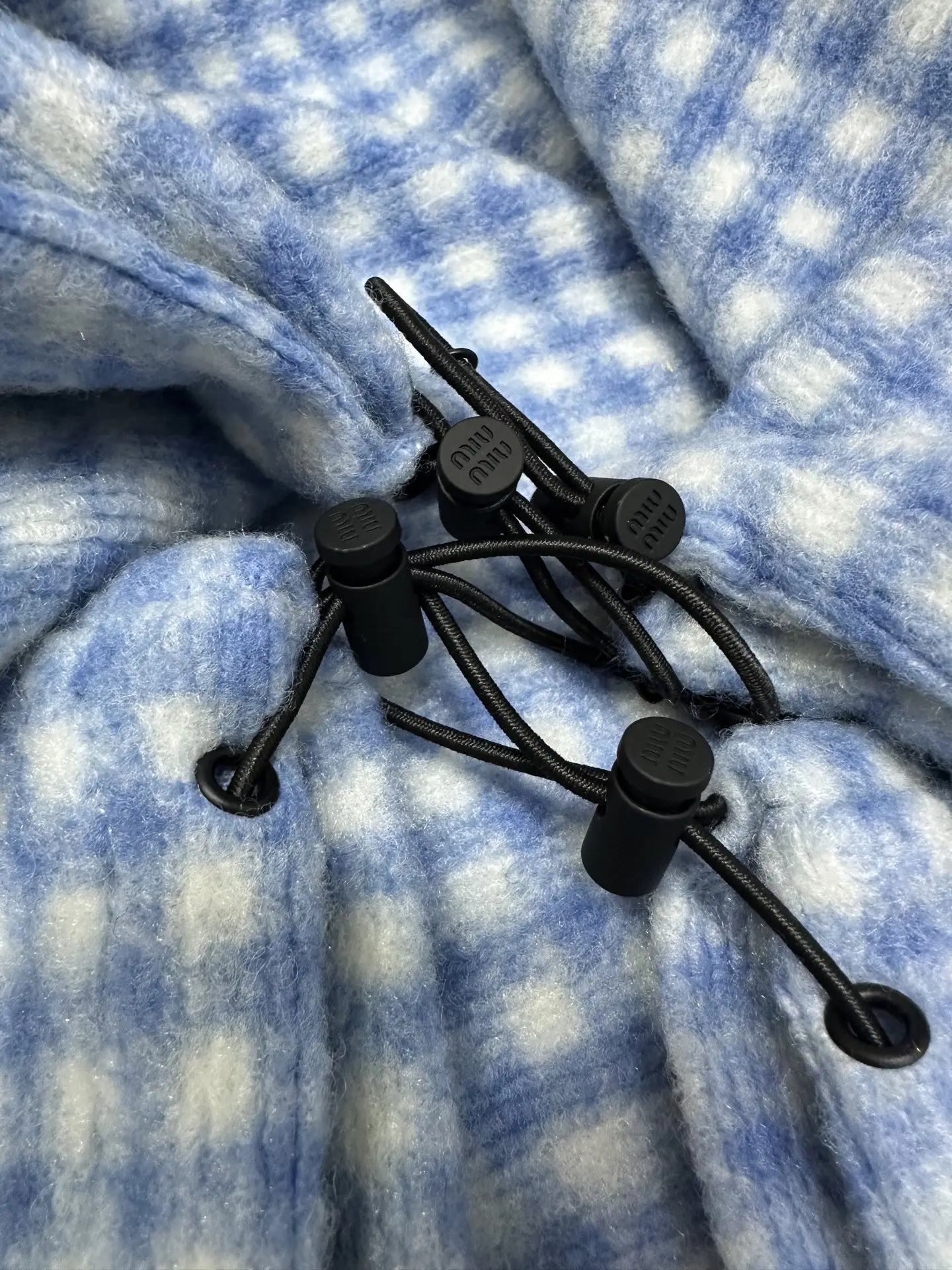 Embroidered Gingham Fleece Zip-Up Jacket D37023567 — view 10