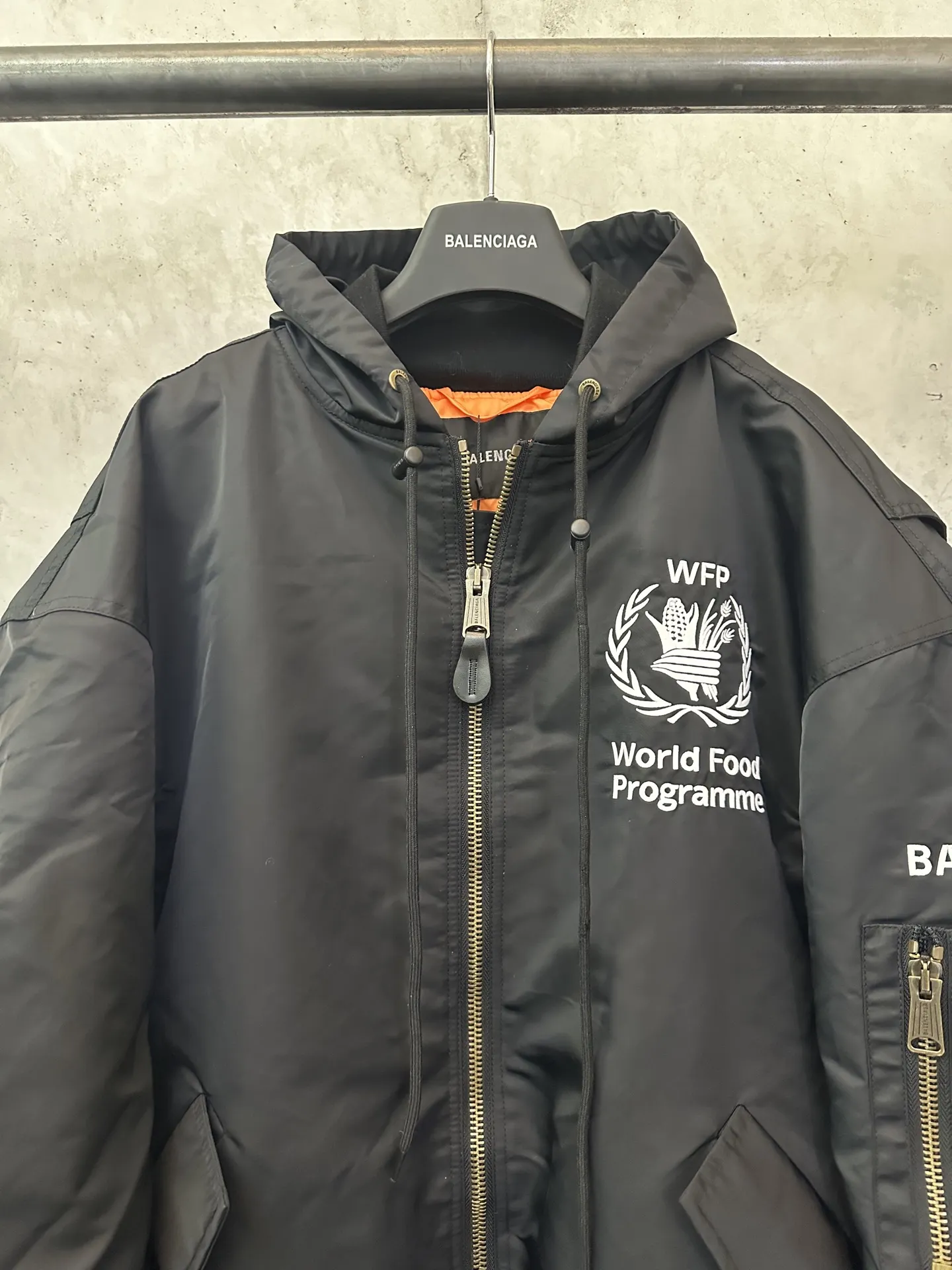 WFP Embroidered Hooded Bomber Jacket D47025021 — view 3