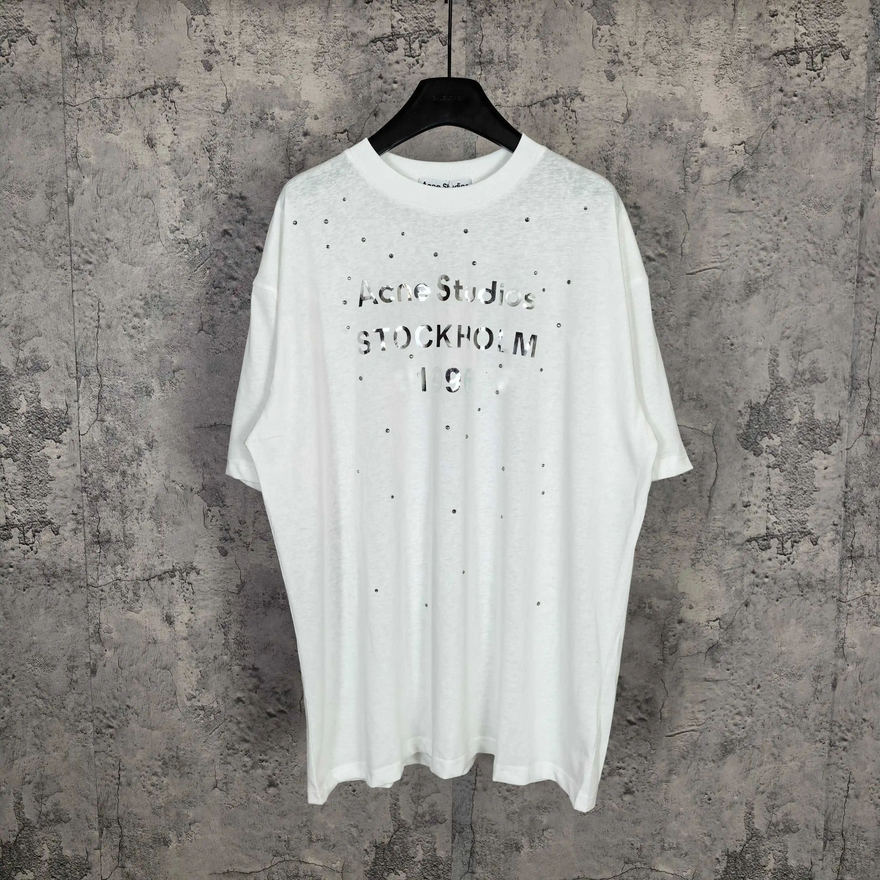 Acne Studios 1996 Rhinestone Logo T-Shirt D14024533
