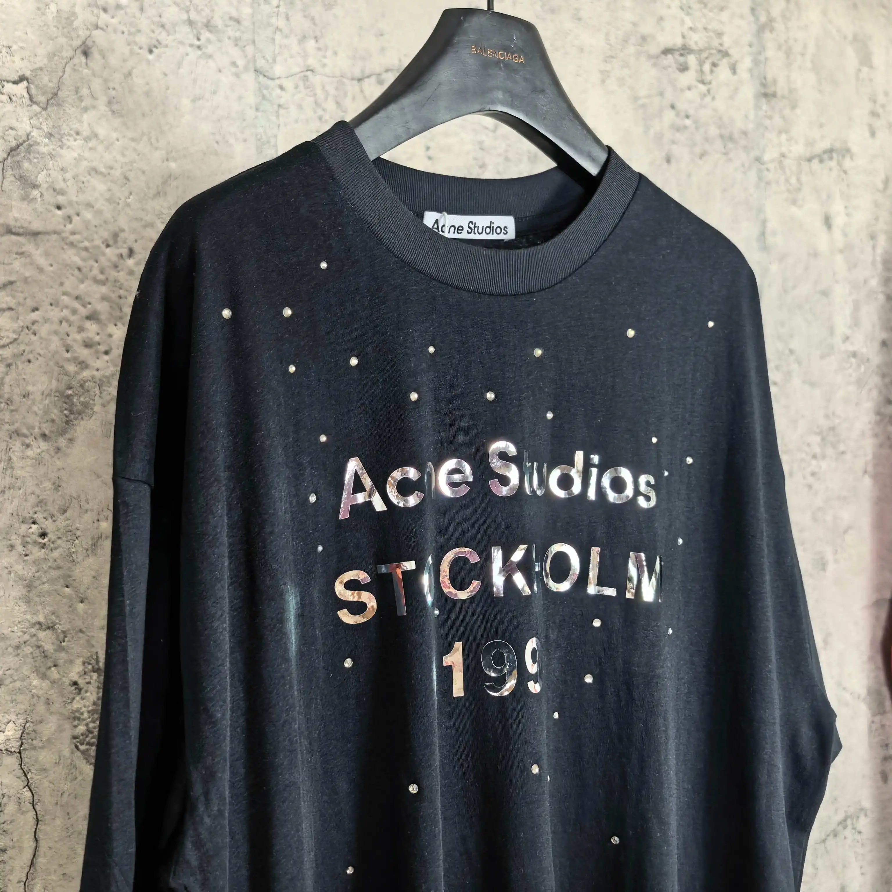 Acne Studios 1996 Rhinestone Logo T-Shirt D14024532 — view 7