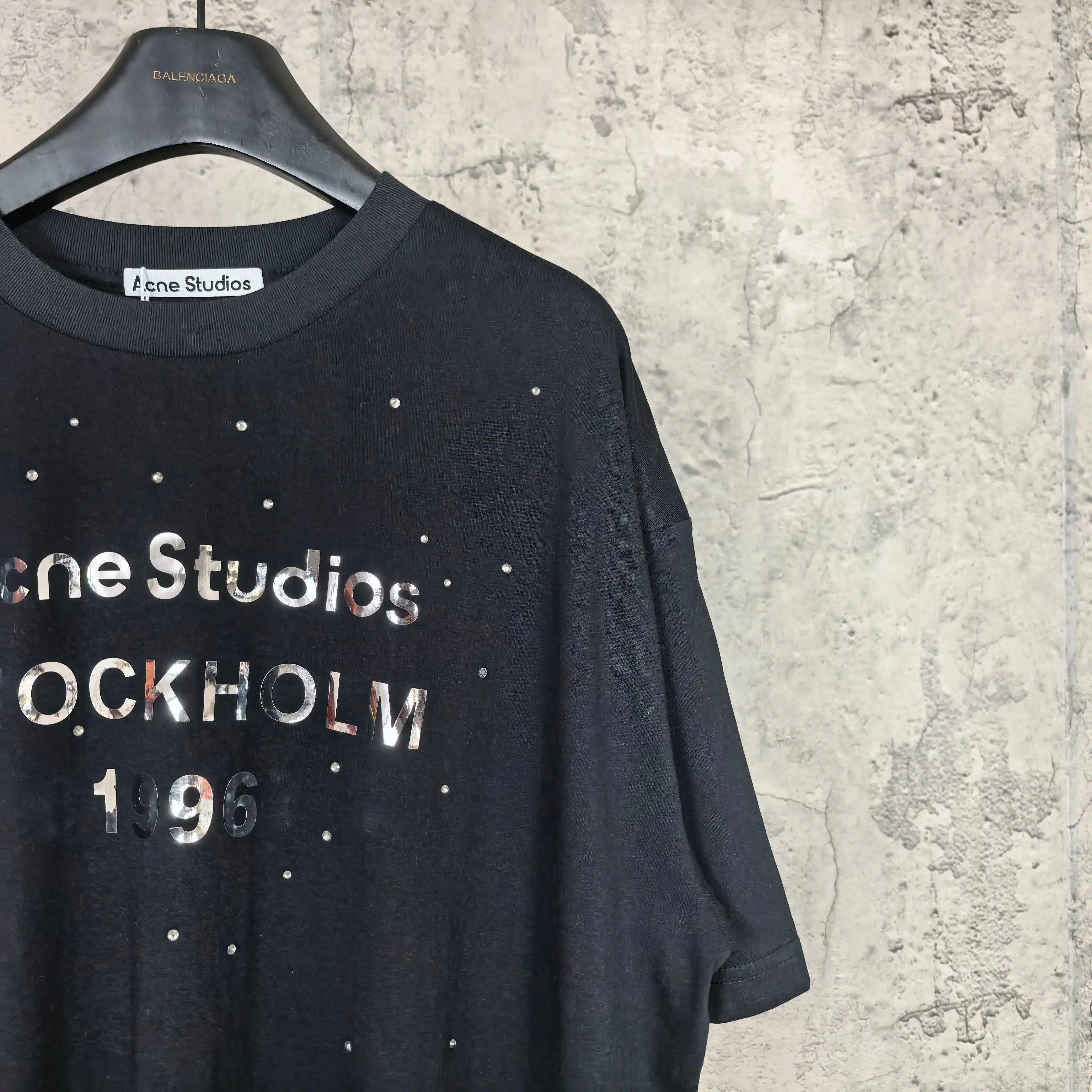 Acne Studios 1996 Rhinestone Logo T-Shirt D14024532 — view 9