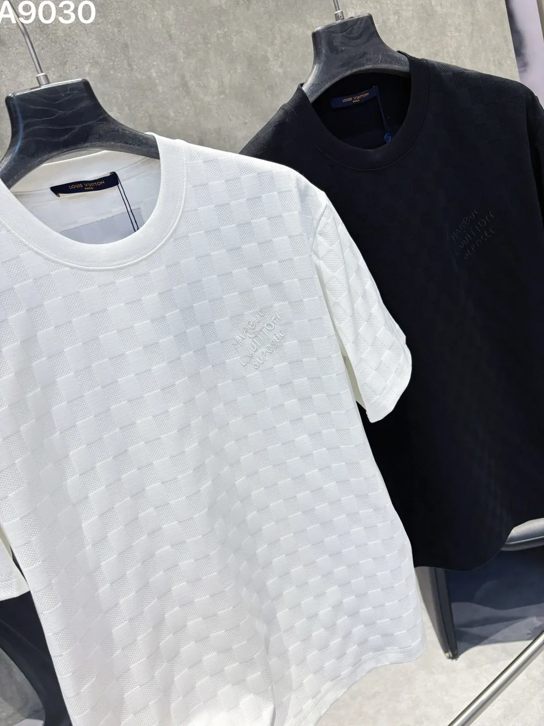 Damier Pattern Embroidered Cotton T-Shirt D16019038 — view 3