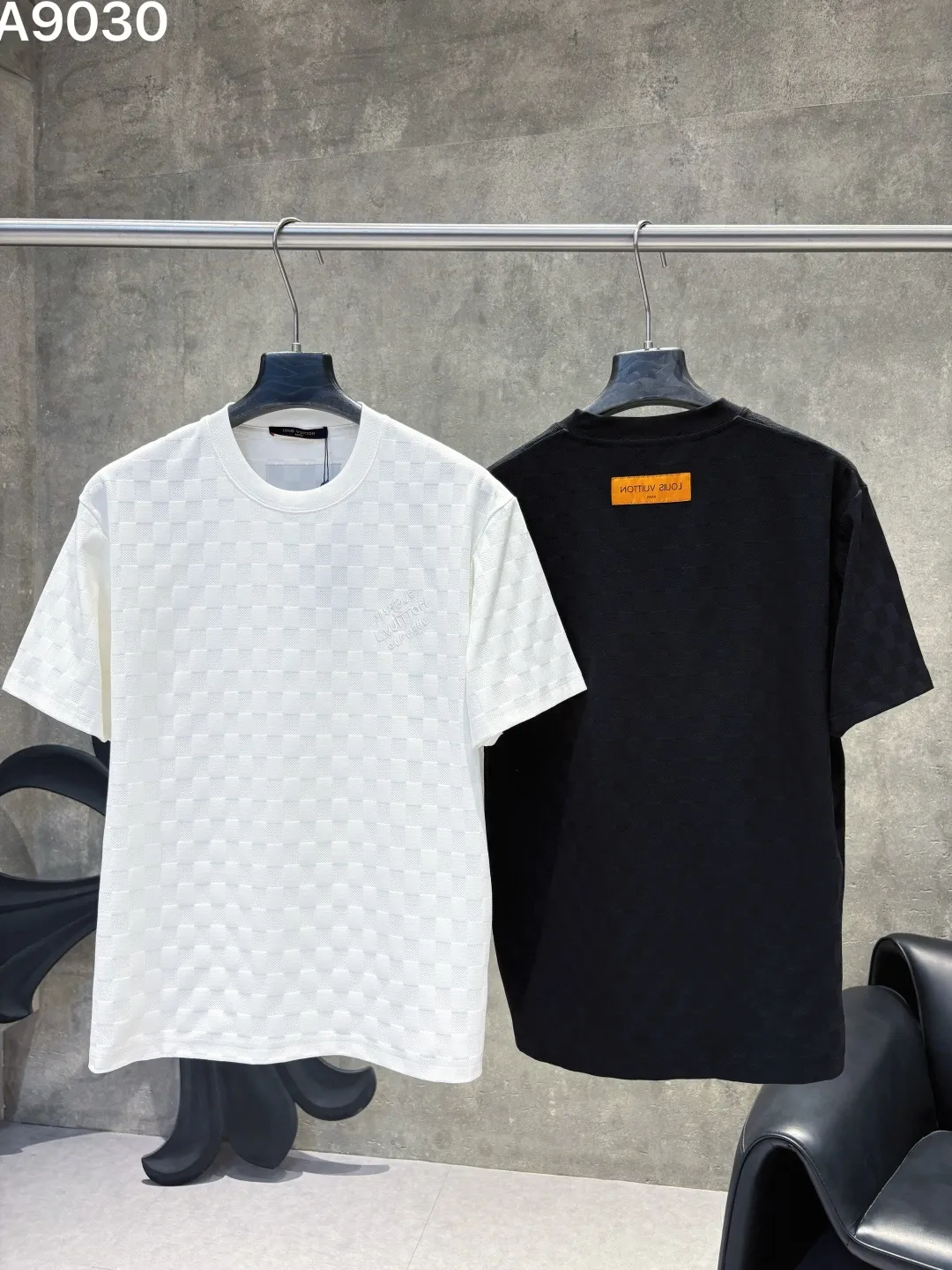 Damier Pattern Embroidered Cotton T-Shirt D16019038 — view 4