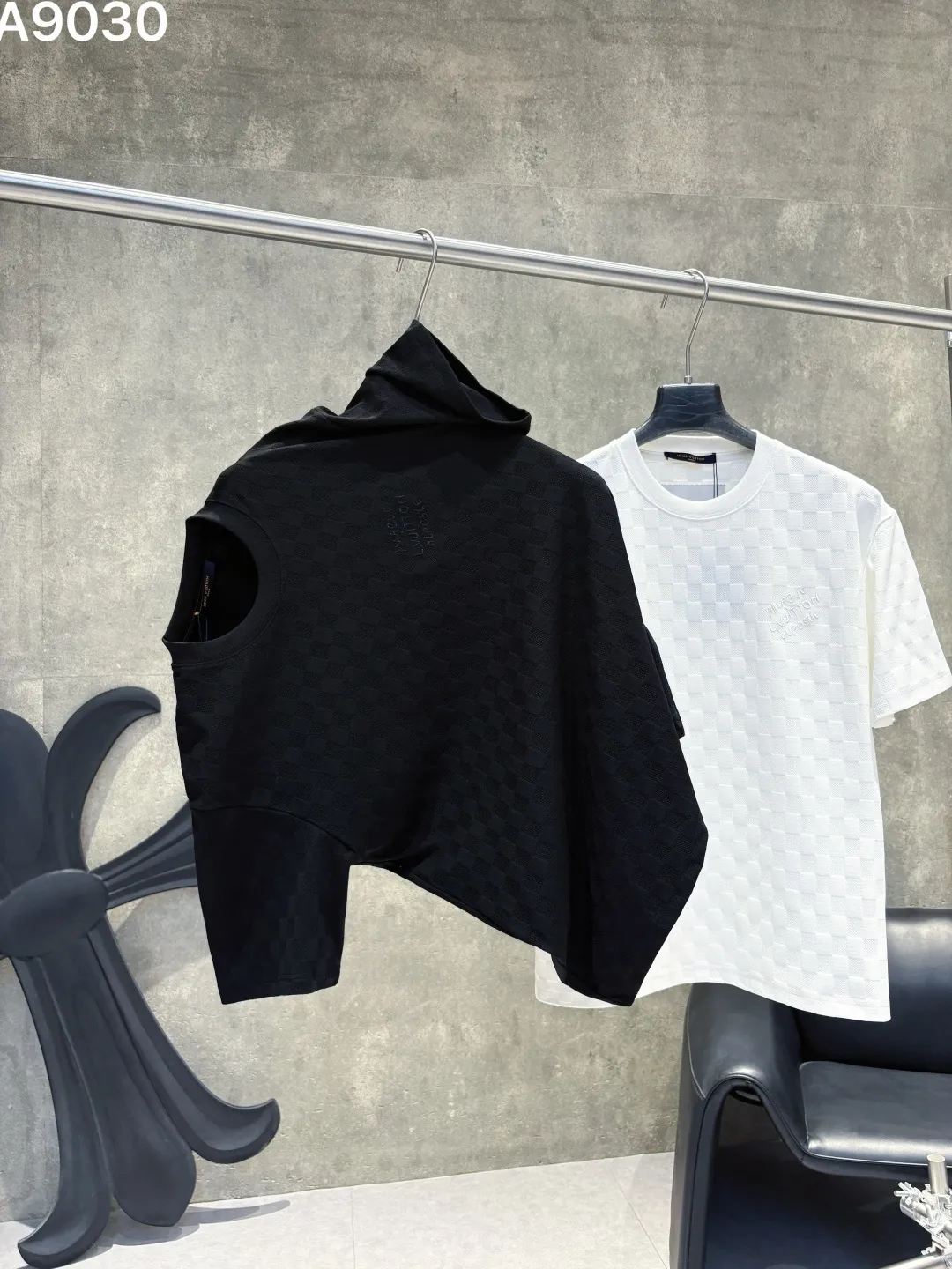 Damier Pattern Embroidered Cotton T-Shirt D16019038 — view 7