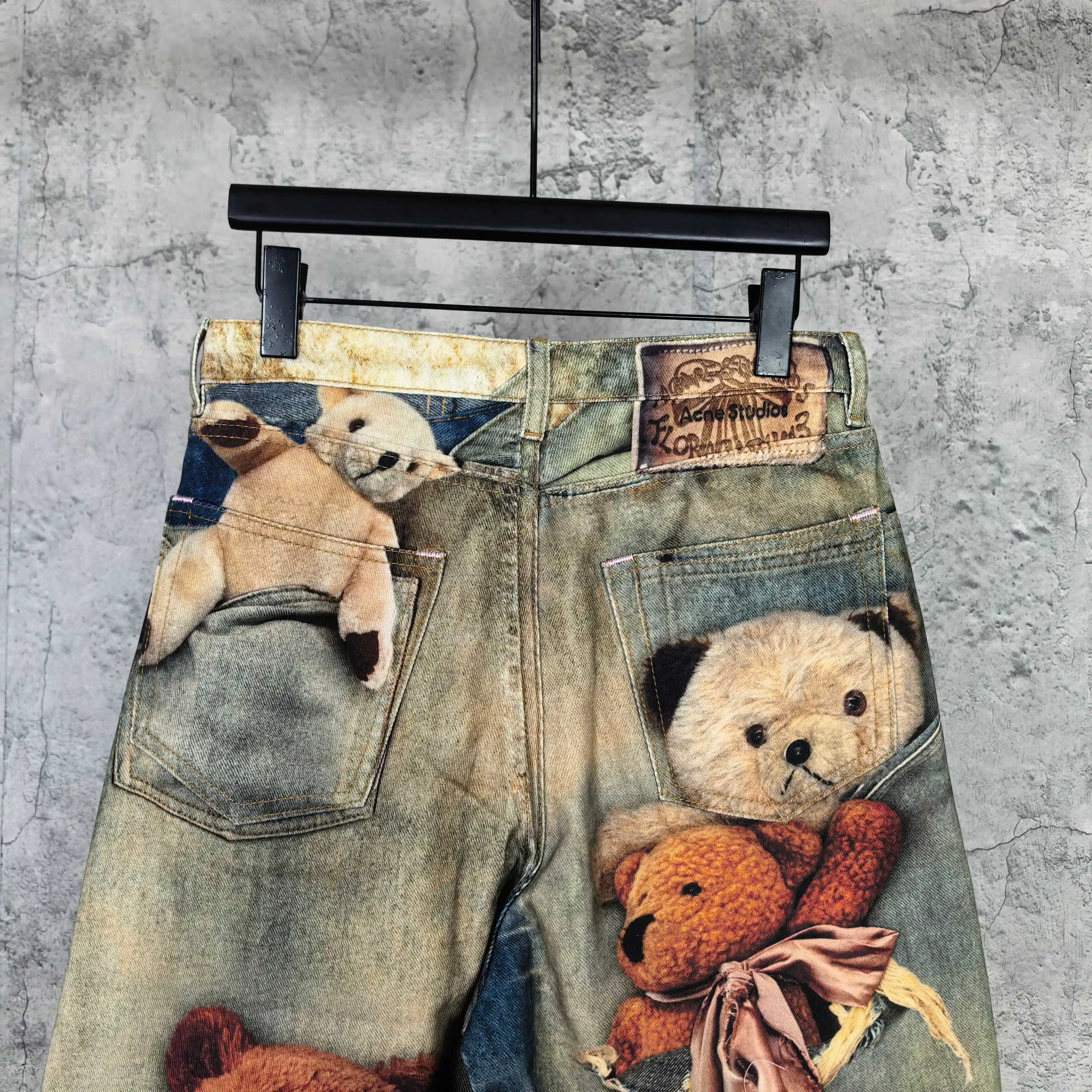1981 Teddy Bear Print Denim Shorts D24524524 — view 6