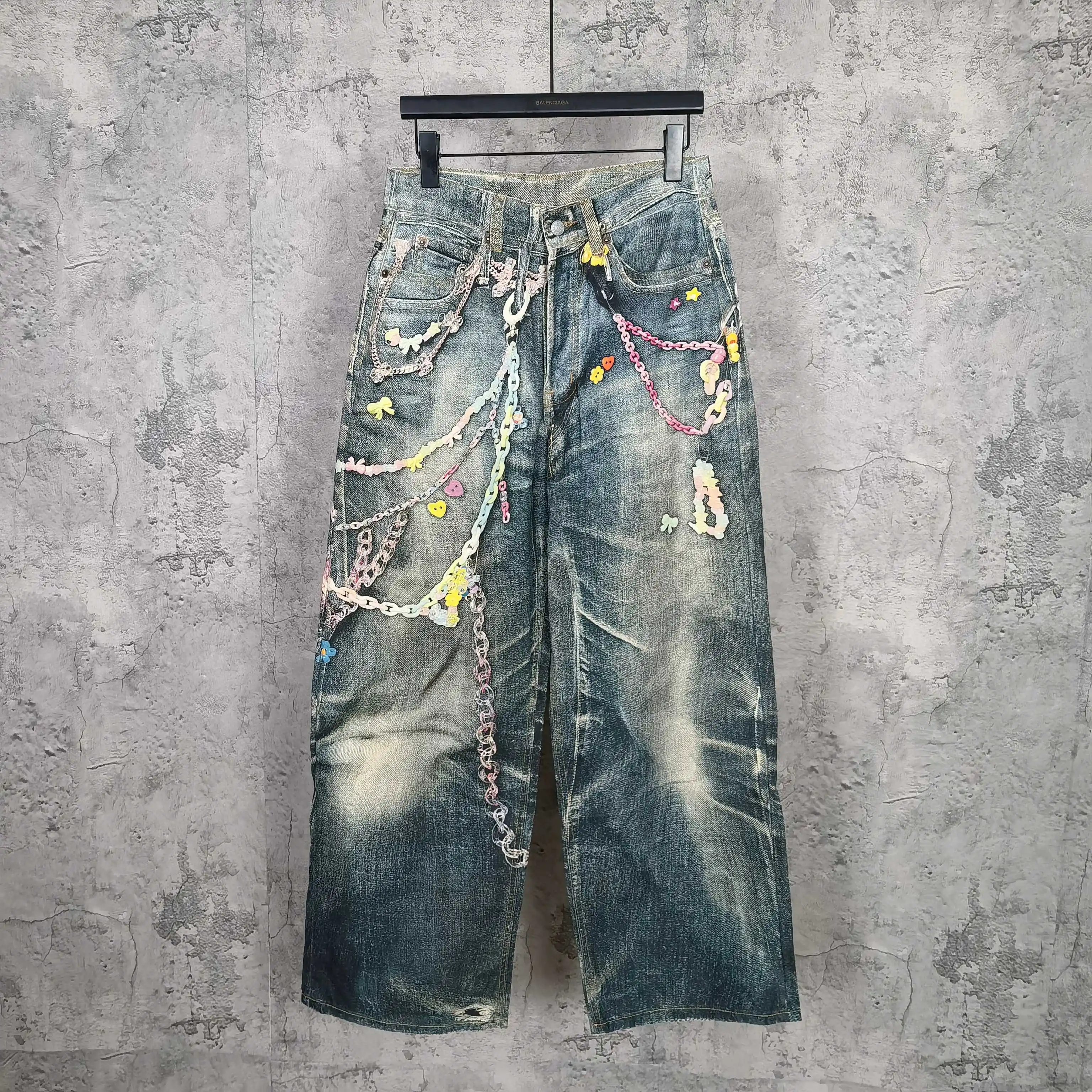 1981 Trompe L'oeil Candy Print Wide-Leg Jeans D25524499