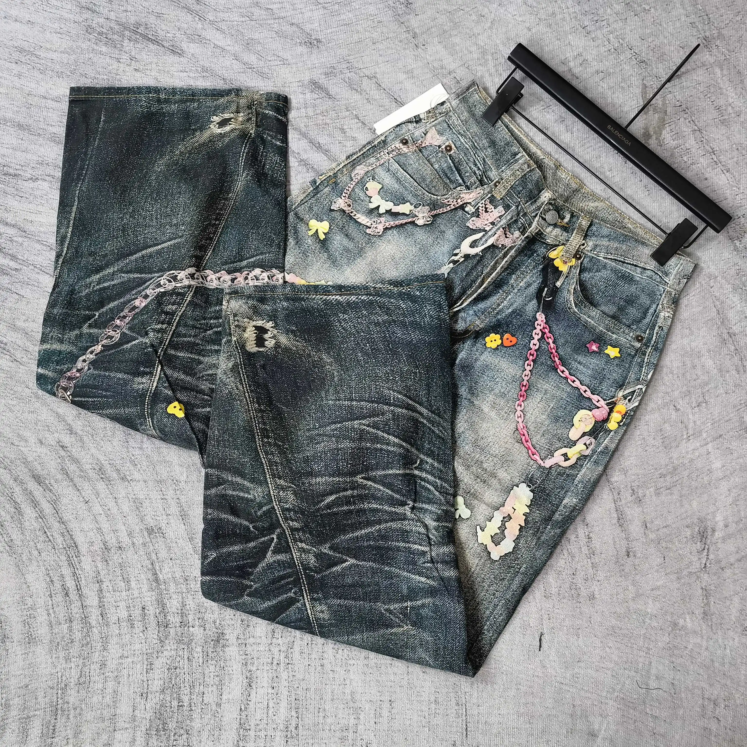 1981 Trompe L'oeil Candy Print Wide-Leg Jeans D25524499 — view 4