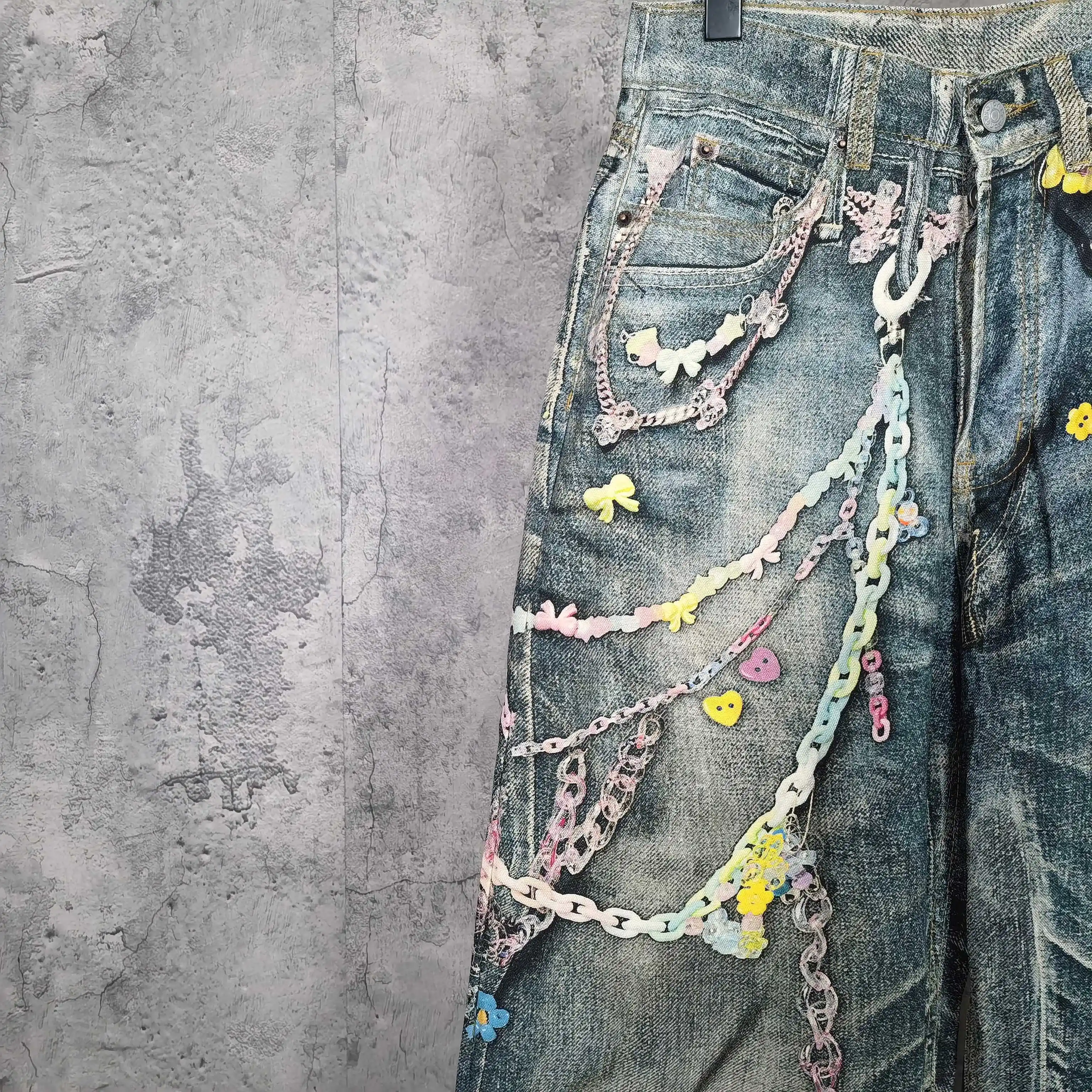 1981 Trompe L'oeil Candy Print Wide-Leg Jeans D25524499 — view 7