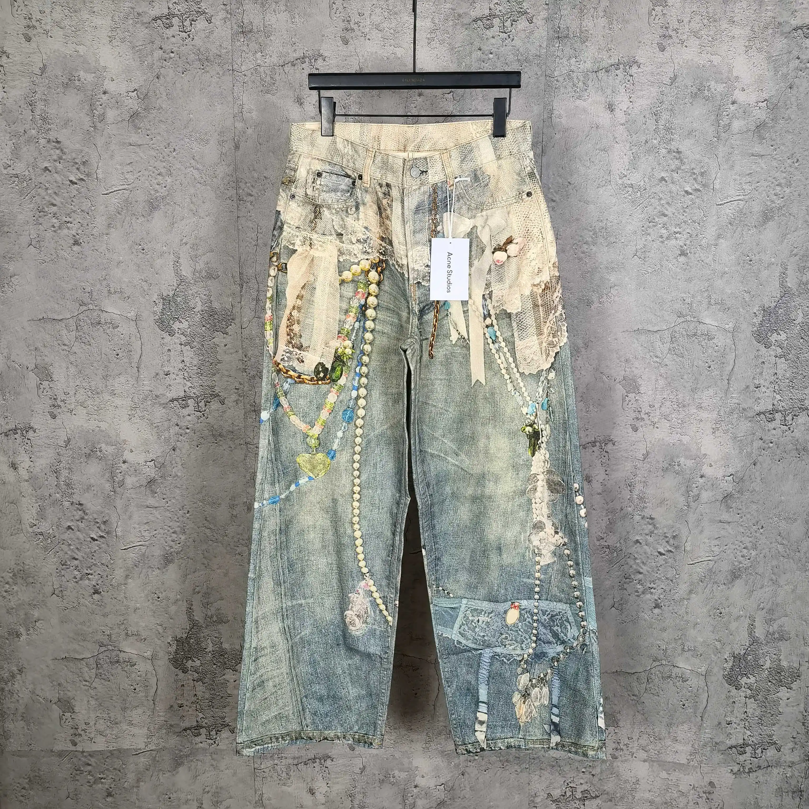 1981 Trompe L'oeil Print Wide-Leg Jeans D25524546