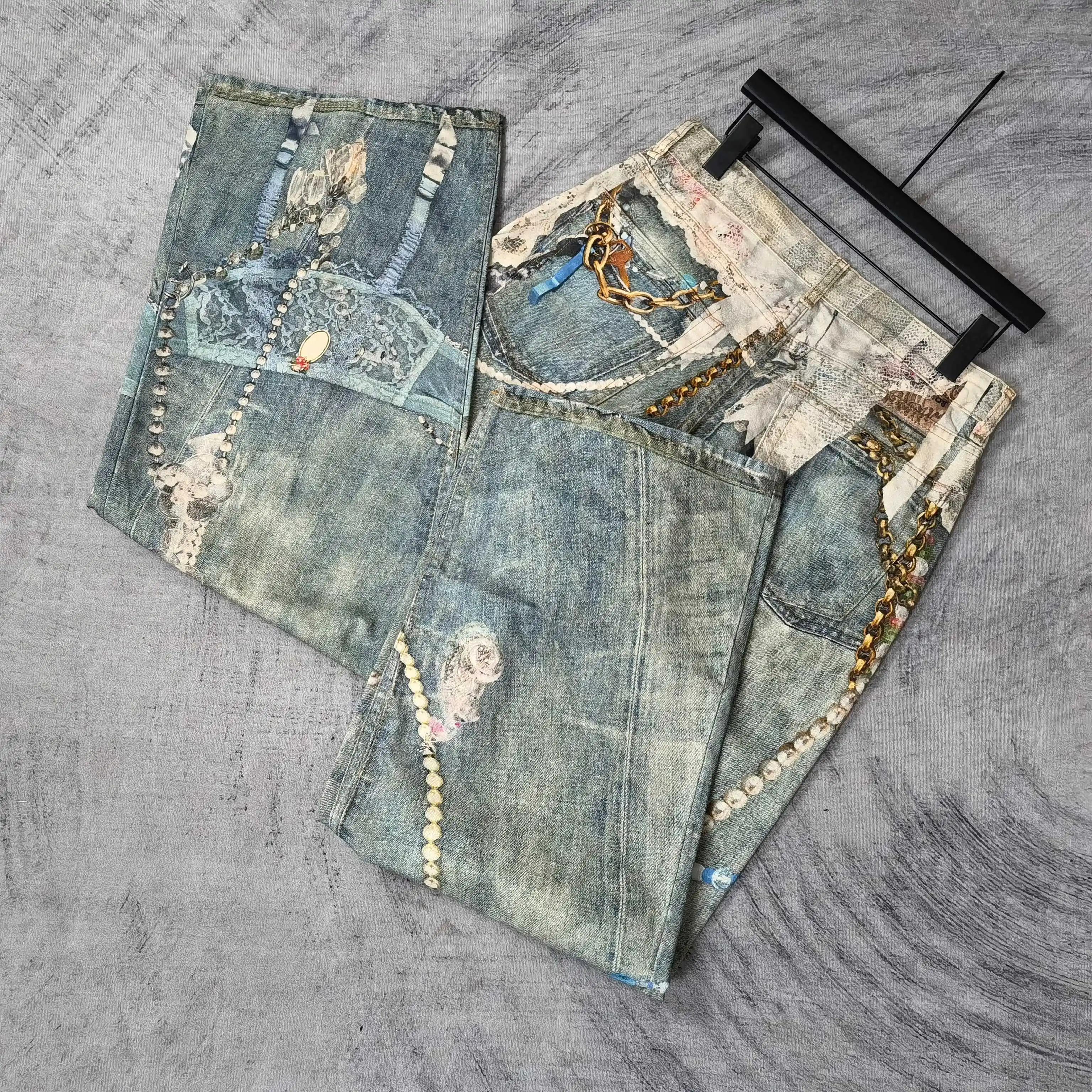 1981 Trompe L'oeil Print Wide-Leg Jeans D25524546 — view 5