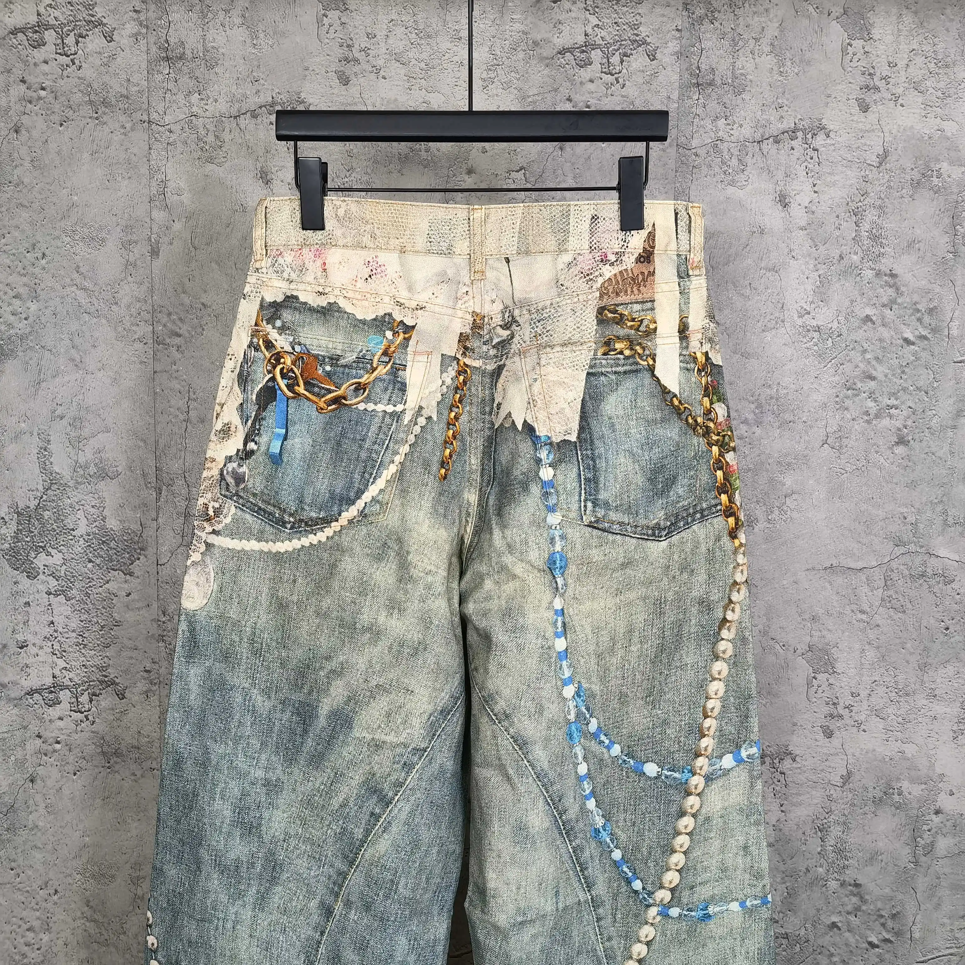 1981 Trompe L'oeil Print Wide-Leg Jeans D25524546 — view 6