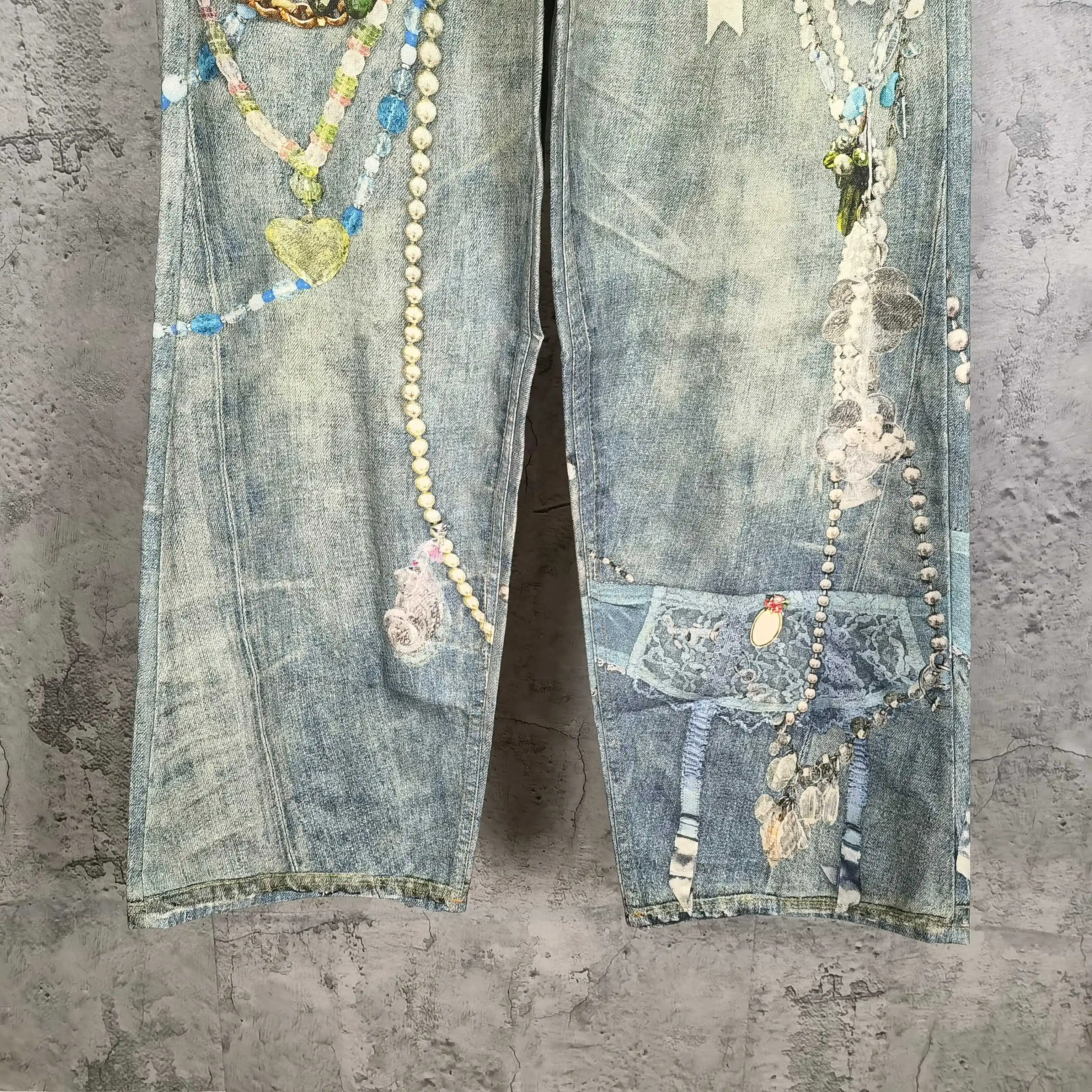 1981 Trompe L'oeil Print Wide-Leg Jeans D25524546 — view 10