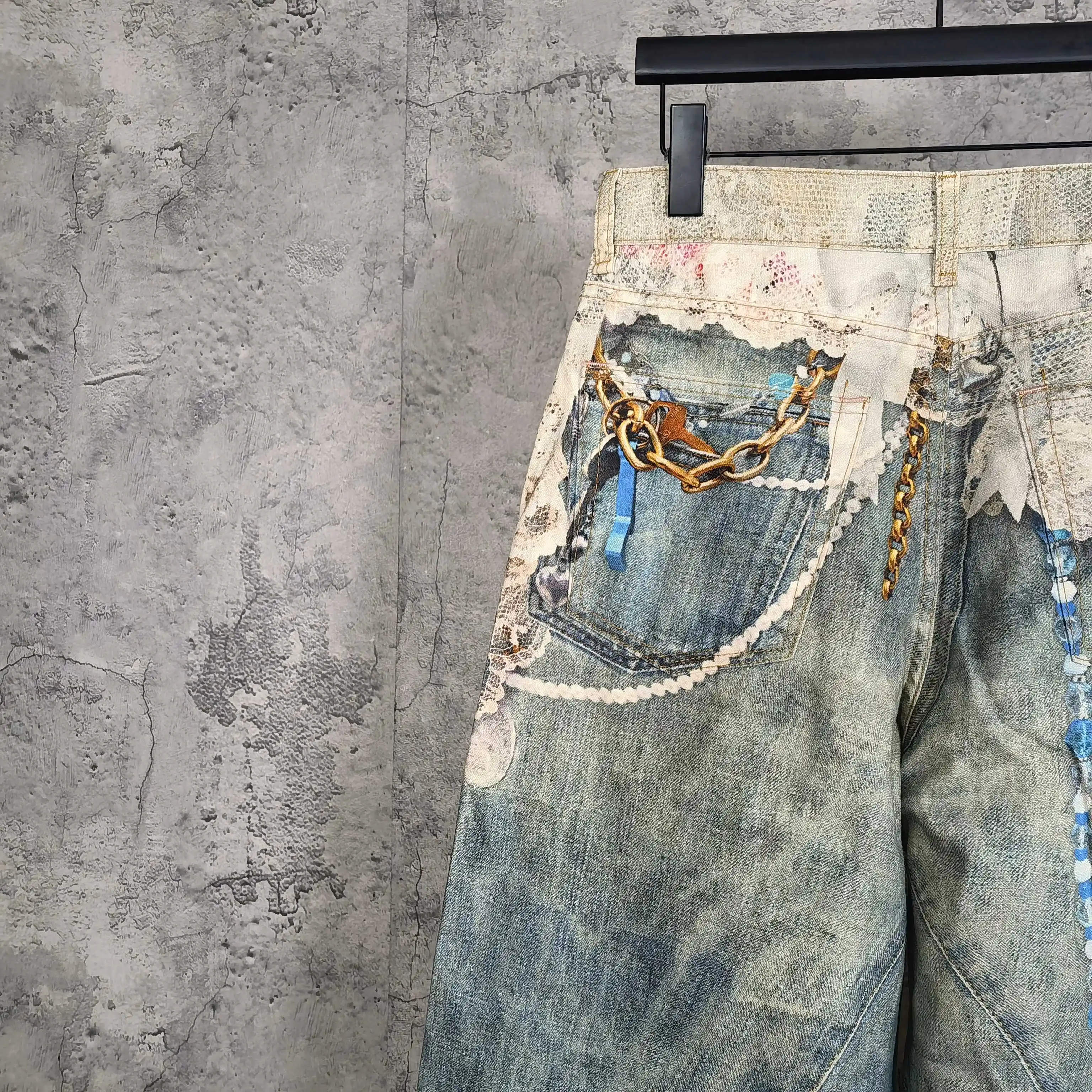 1981 Trompe L'oeil Print Wide-Leg Jeans D25524546 — view 12