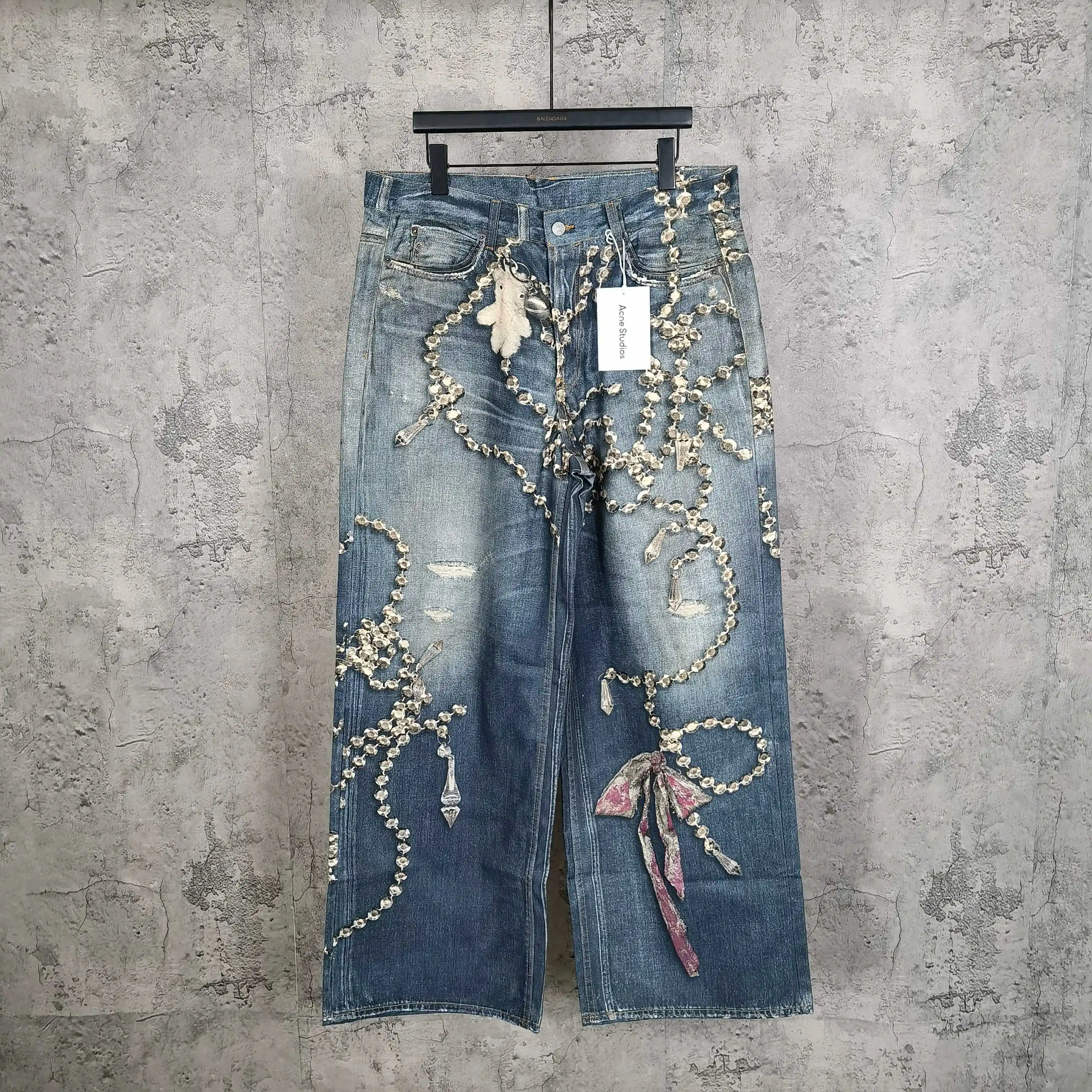 1981 Trompe L'oeil Print Wide-Leg Jeans D26024542