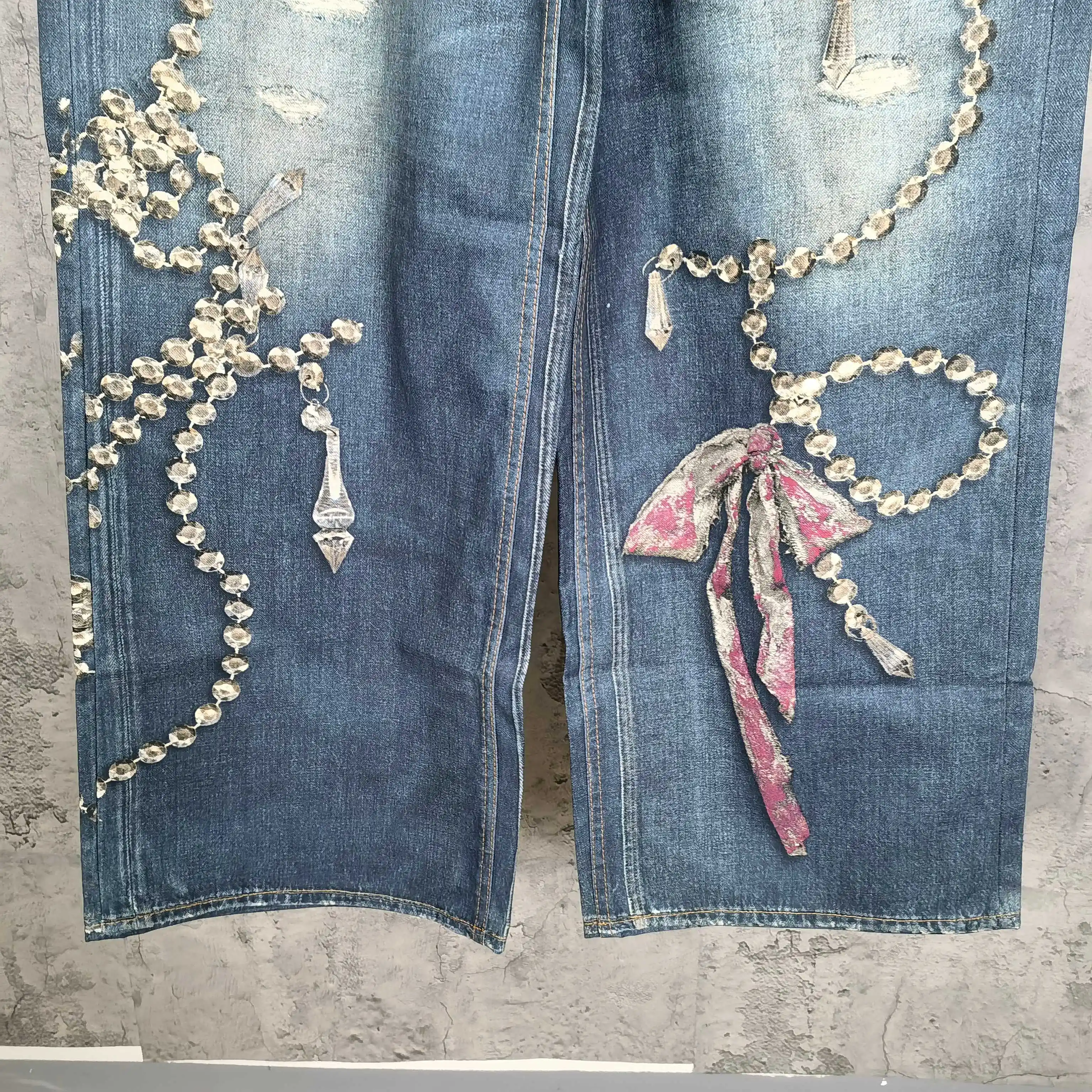 1981 Trompe L'oeil Print Wide-Leg Jeans D26024542 — view 7