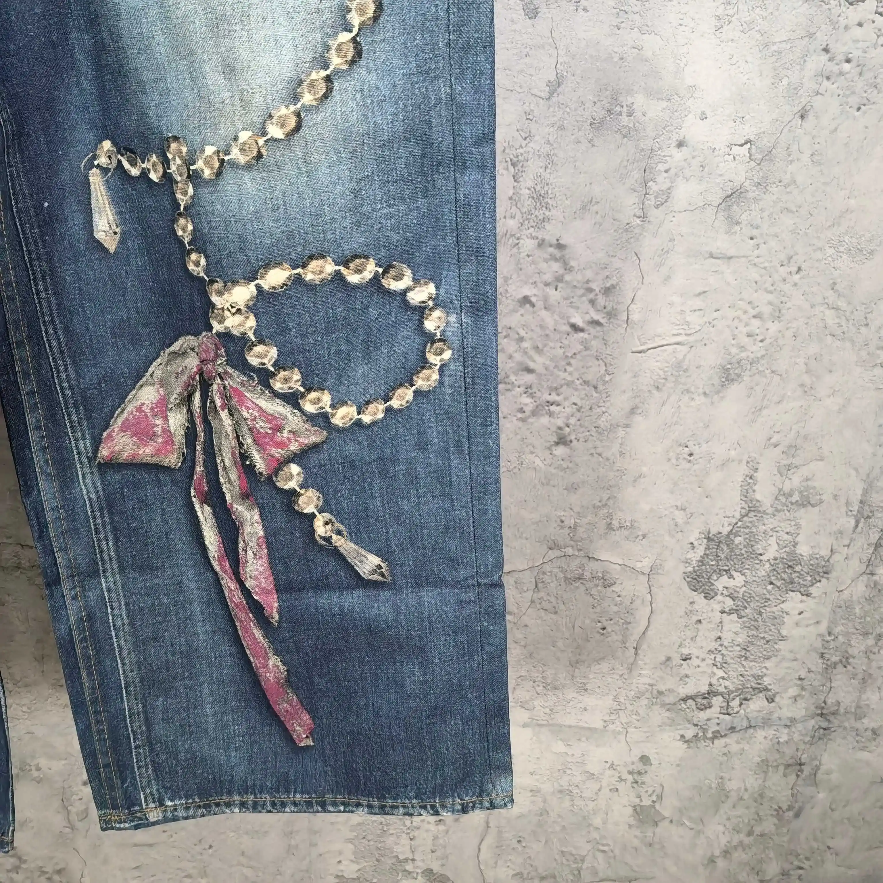 1981 Trompe L'oeil Print Wide-Leg Jeans D26024542 — view 12