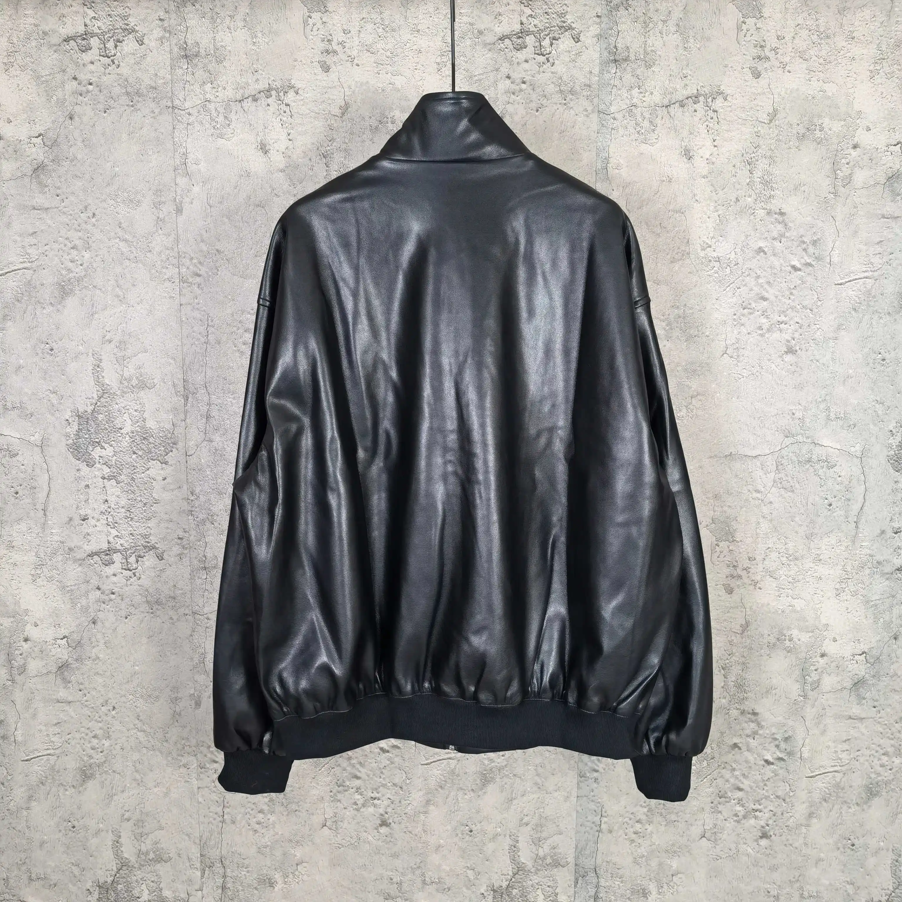 Layered Volume Embroidered Faux-Leather Bomber Jacket D31024464 — view 2