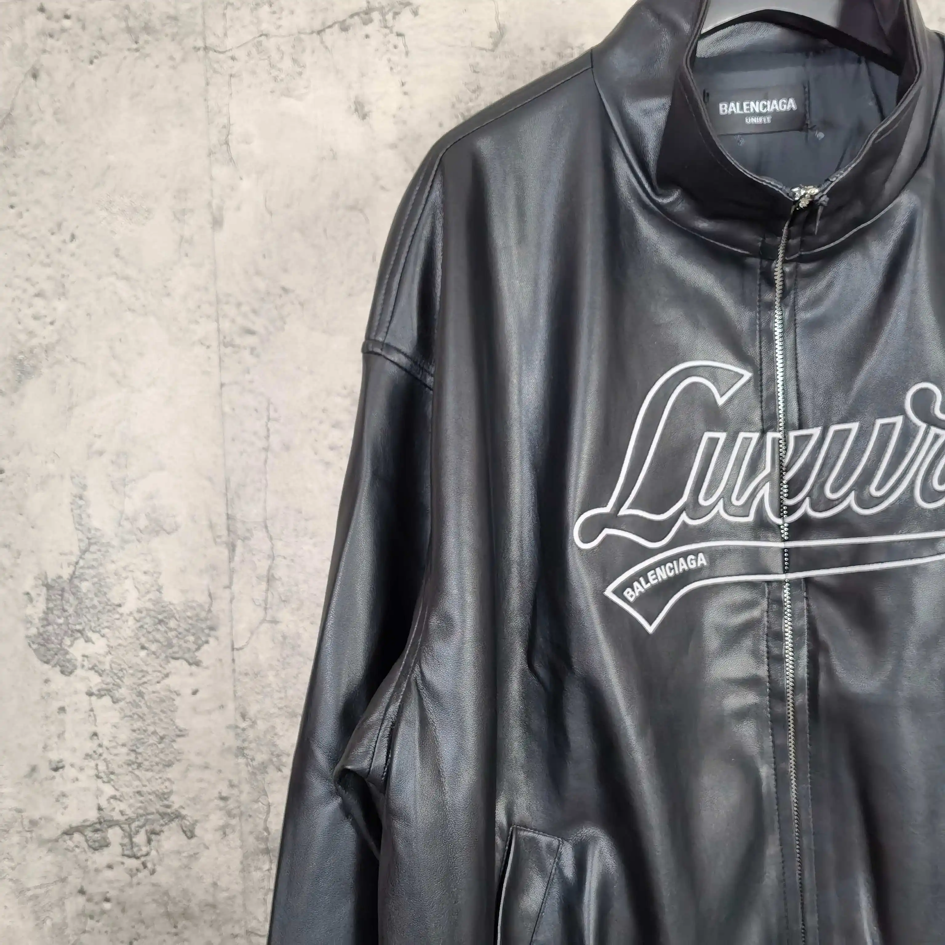 Layered Volume Embroidered Faux-Leather Bomber Jacket D31024464 — view 7