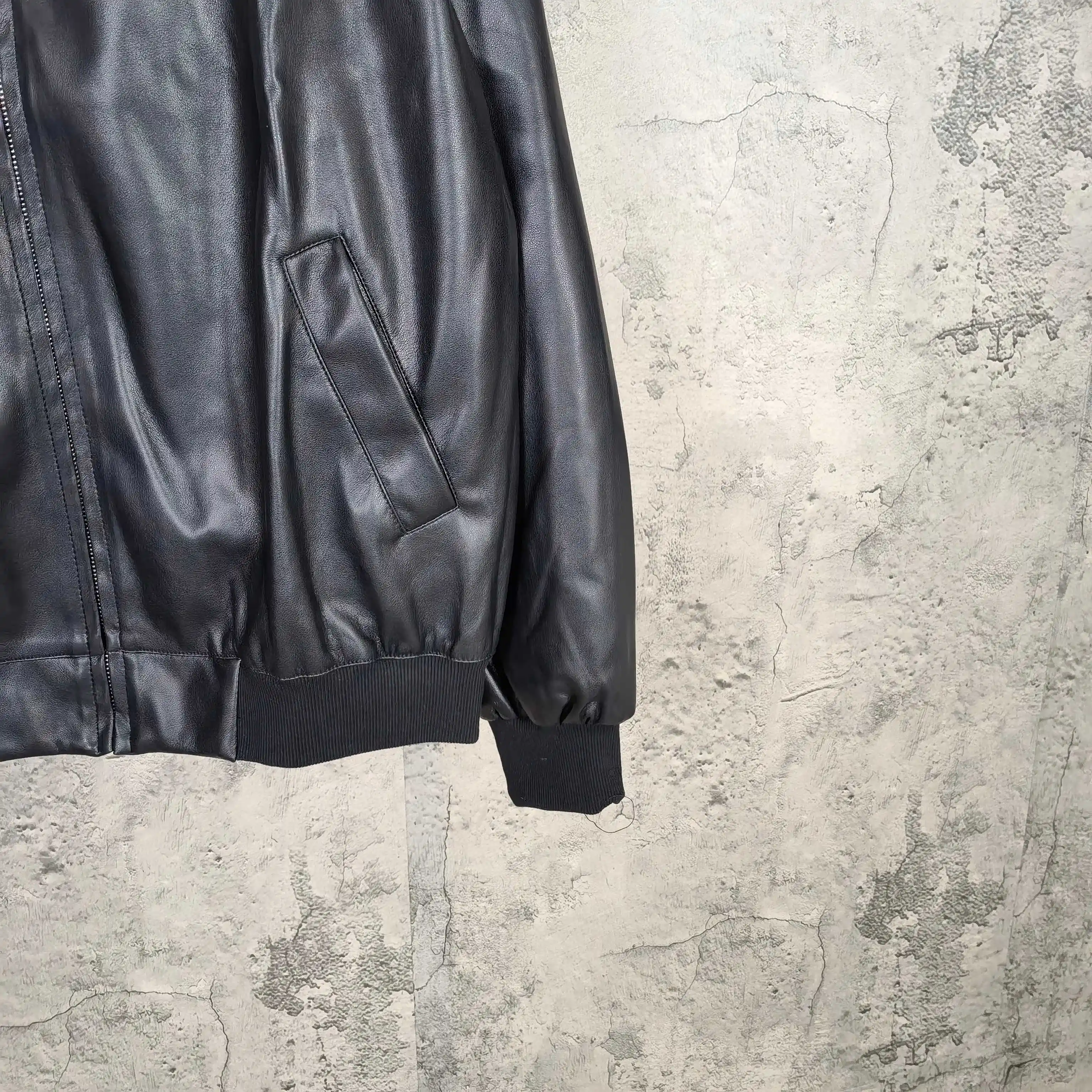 Layered Volume Embroidered Faux-Leather Bomber Jacket D31024464 — view 12
