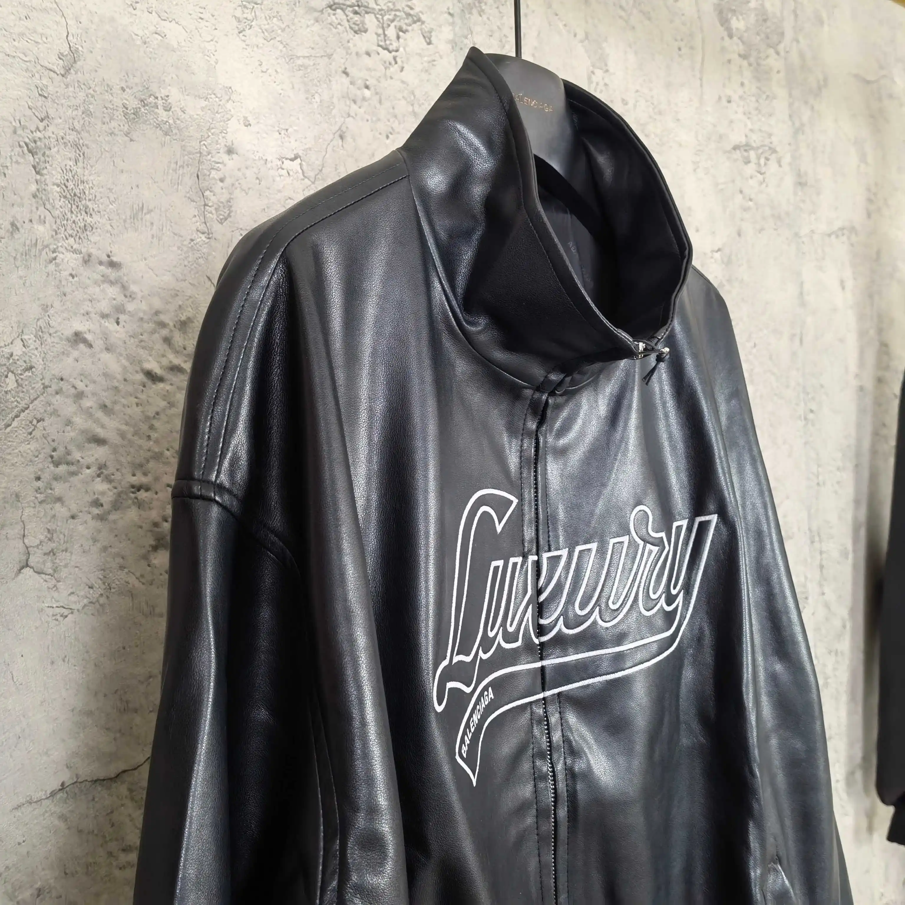 Layered Volume Embroidered Faux-Leather Bomber Jacket D31024464 — view 14