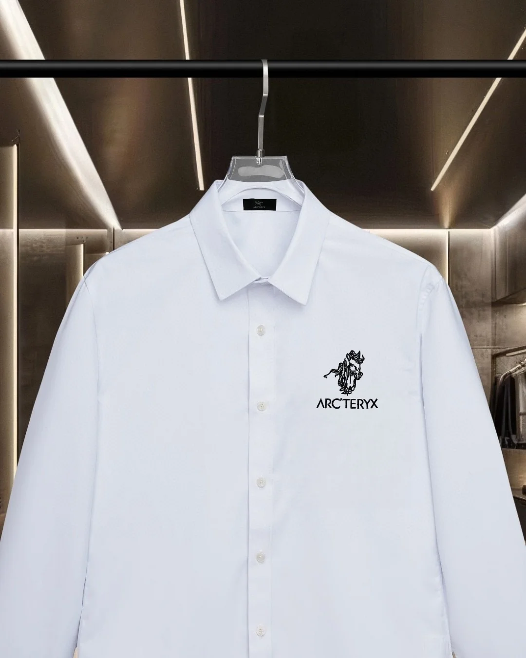 Logo-Embroidered Long-Sleeve Cotton Shirt D17811711 — view 3