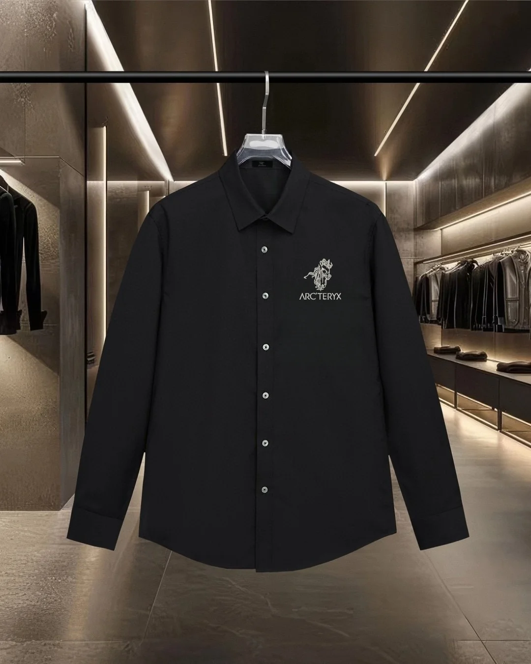 Logo-Embroidered Long-Sleeve Shirt D17811710