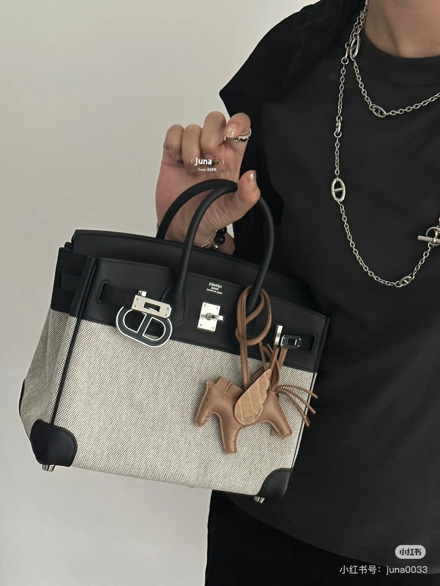 Canvas & Leather Top-Handle Bag D59018544