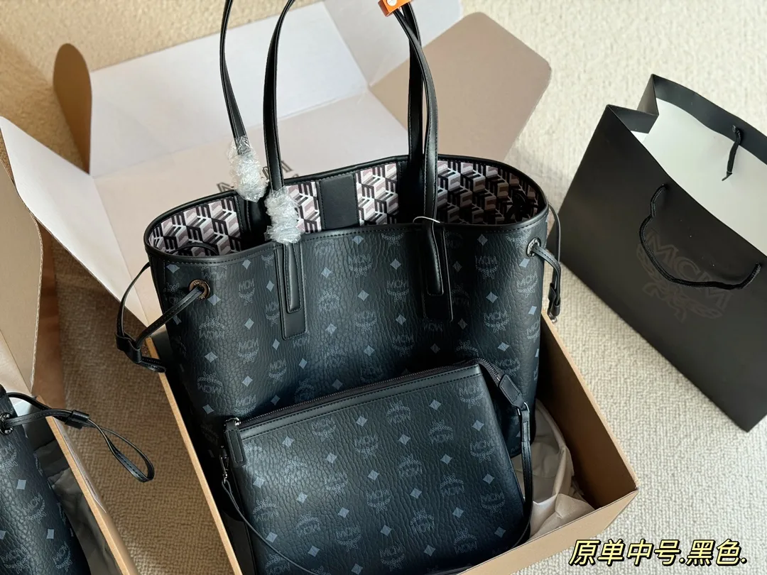 MCM Reversible Visetos Shopper Tote with Pouch D34518182 — view 8