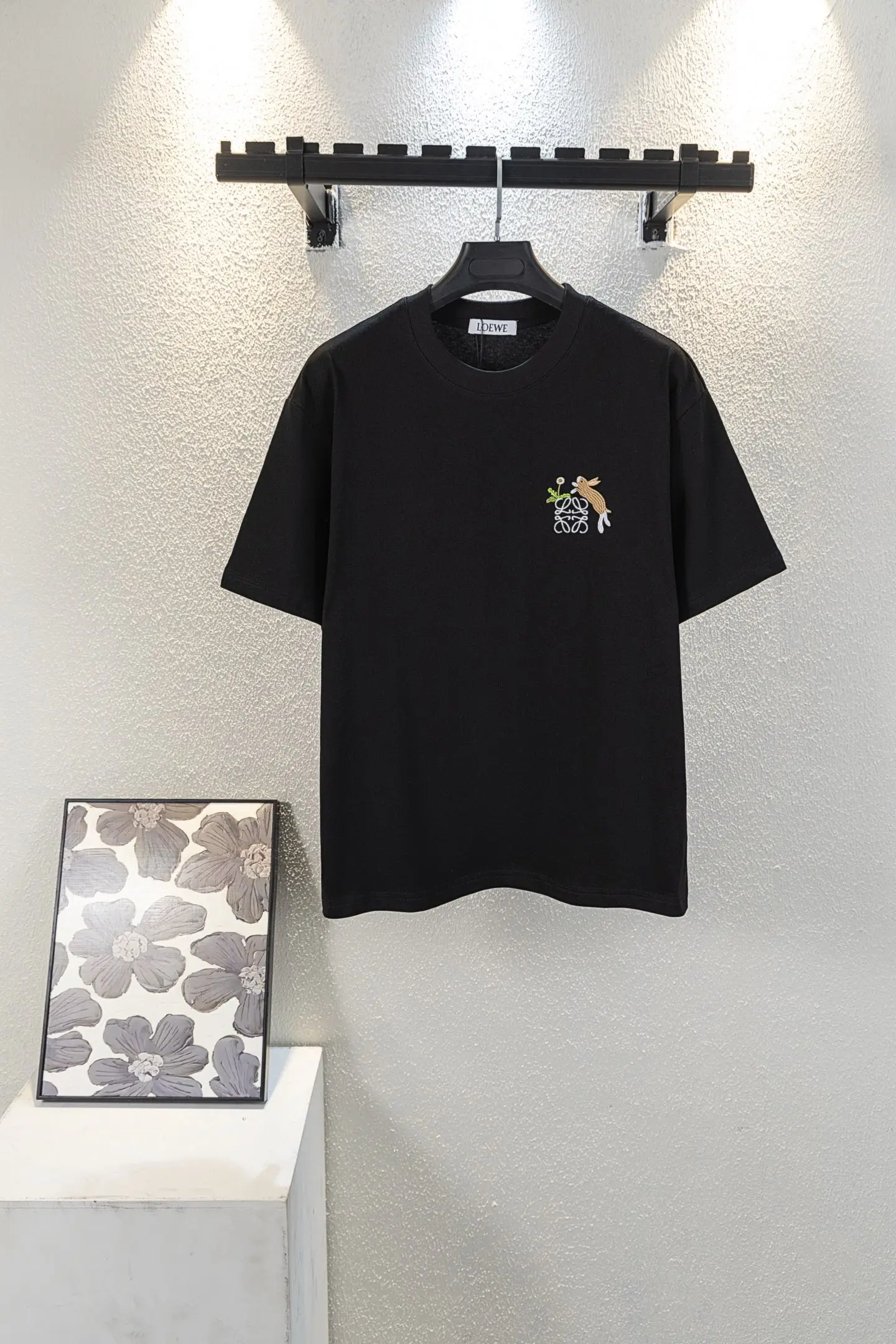 Rabbit Anagram Embroidered Cotton T-Shirt D10512640