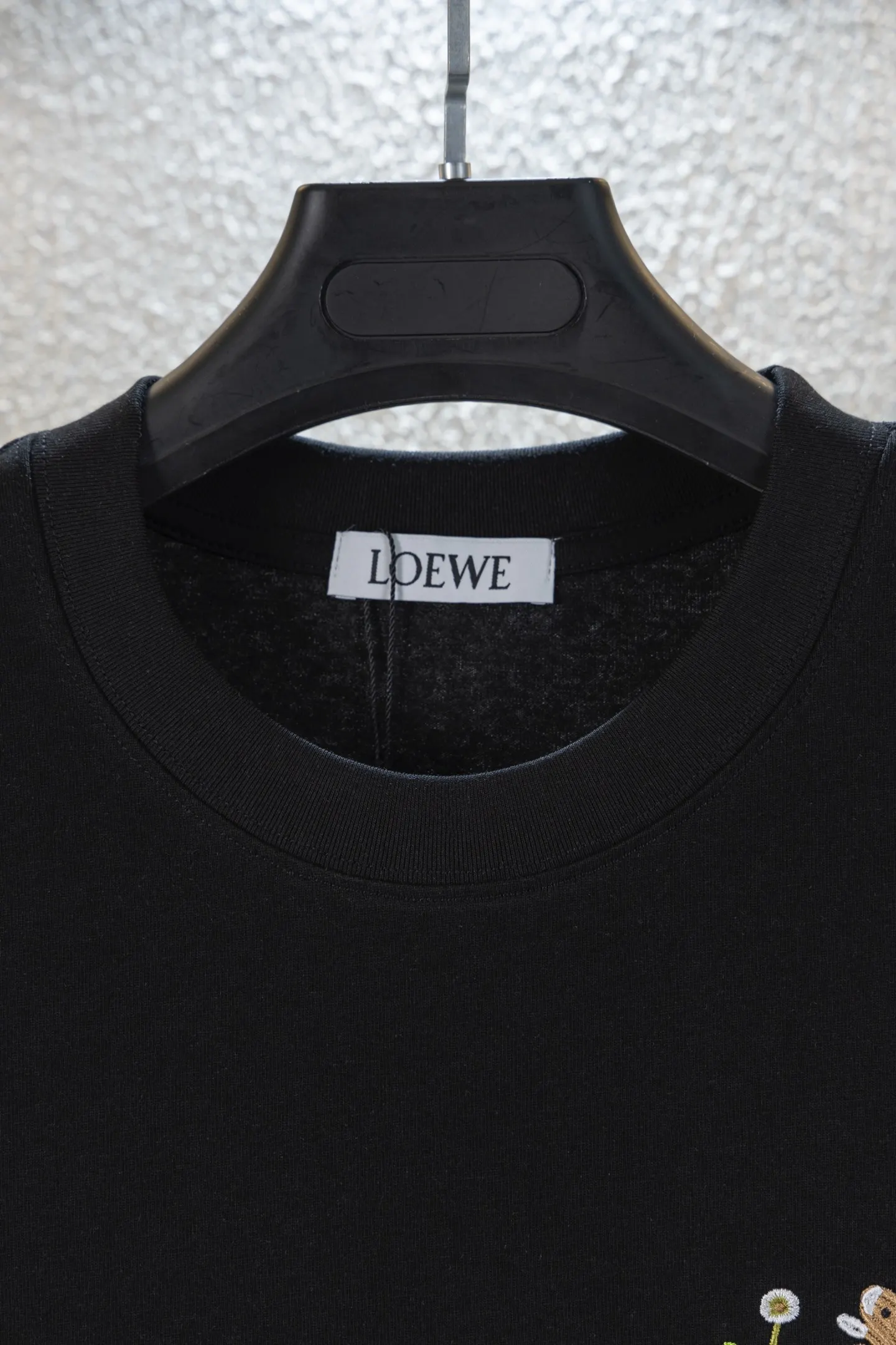 Rabbit Anagram Embroidered Cotton T-Shirt D10512640 — view 3