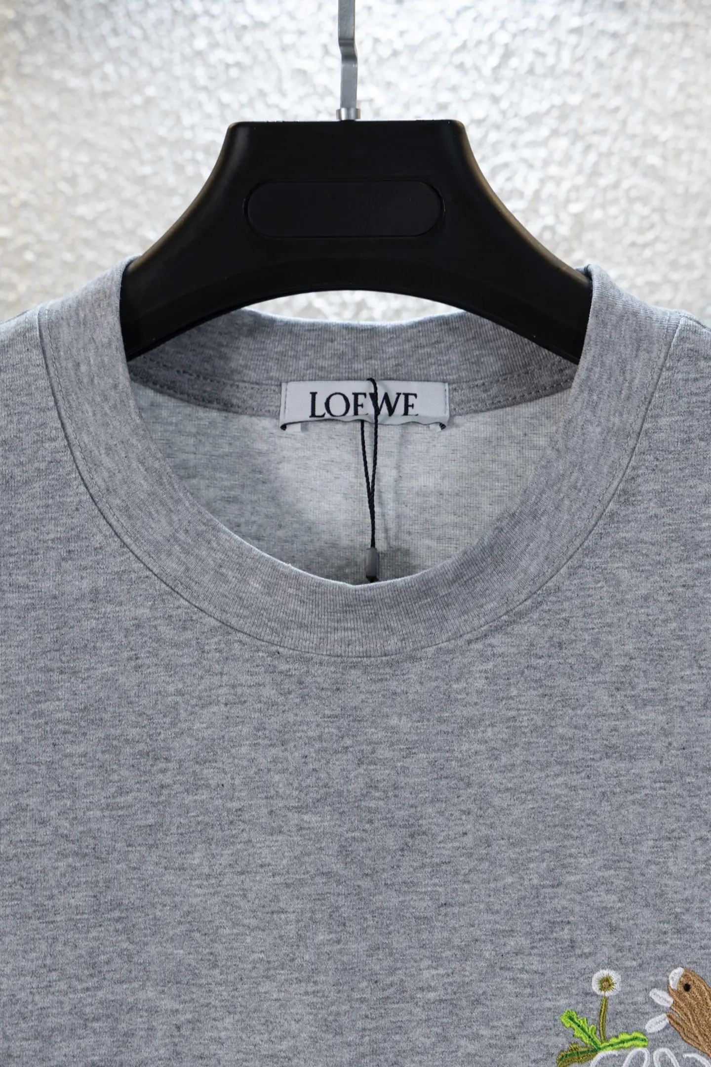 Rabbit Anagram Embroidered Cotton T-Shirt D10512639 — view 3