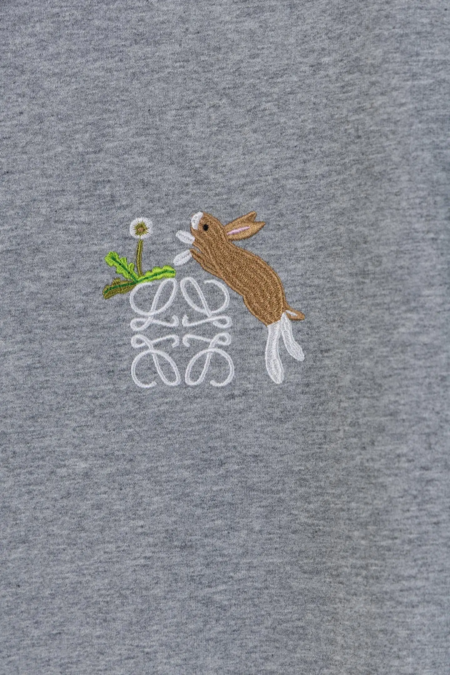 Rabbit Anagram Embroidered Cotton T-Shirt D10512639 — view 4