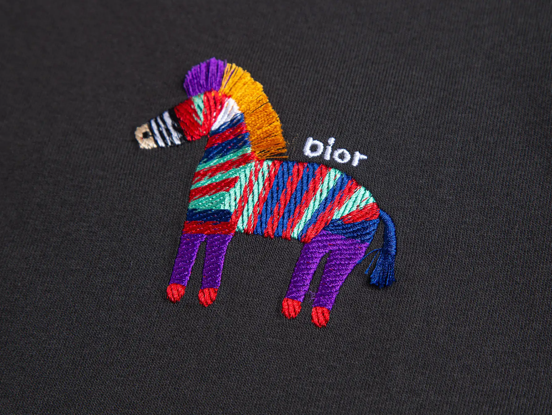 Embroidered Zebra Logo Cotton T-Shirt D10516277 — view 5