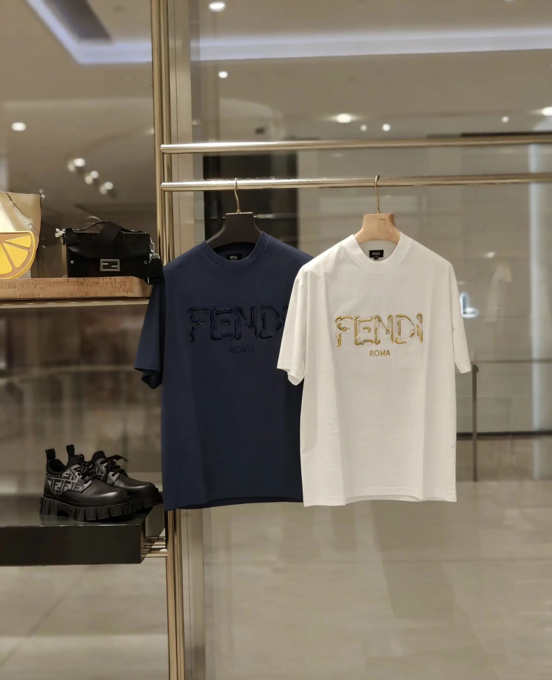 Fendi Roma Embroidered Cotton-Jersey T-Shirt D10516313