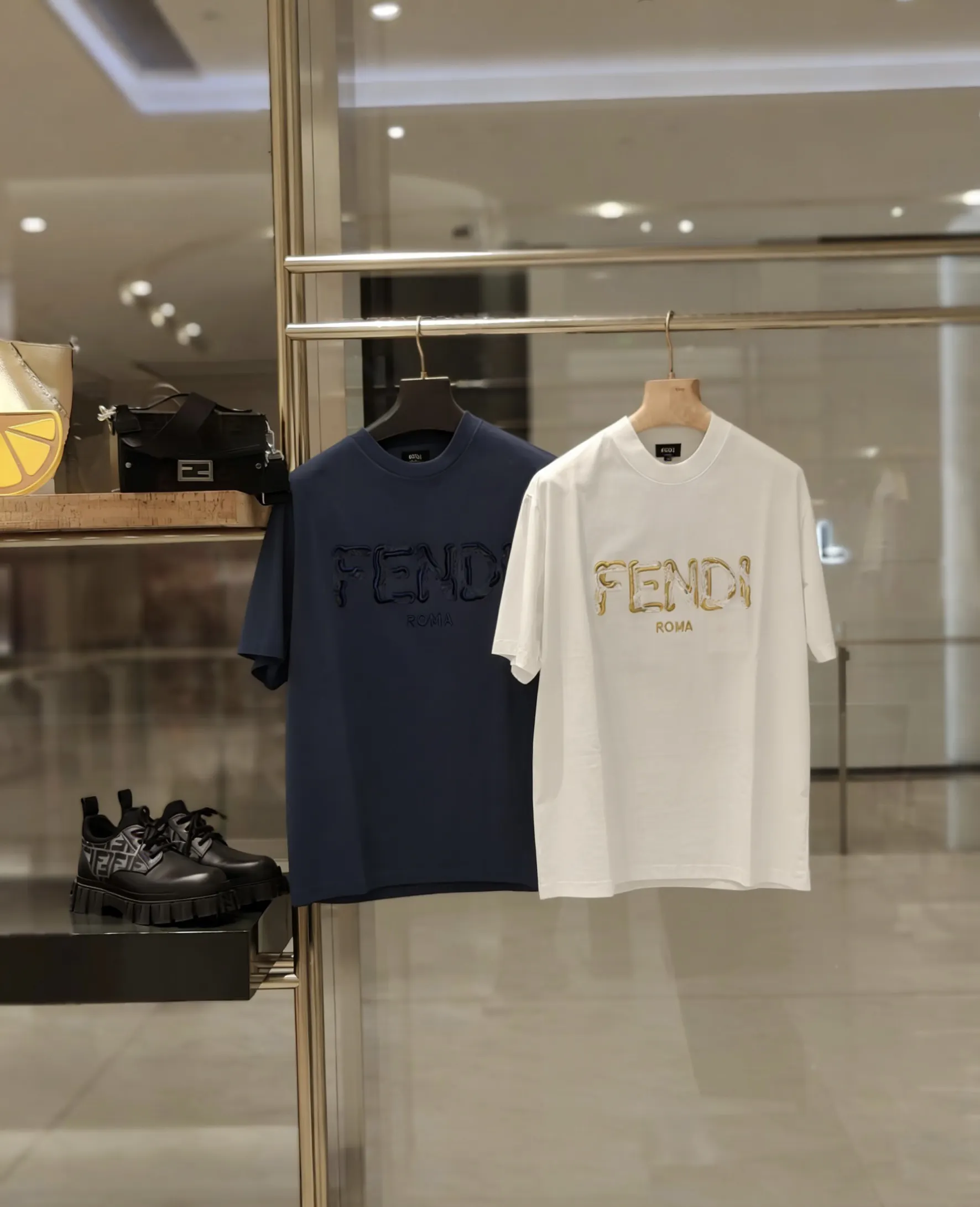 Fendi Roma Embroidered Cotton-Jersey T-Shirt D10516313