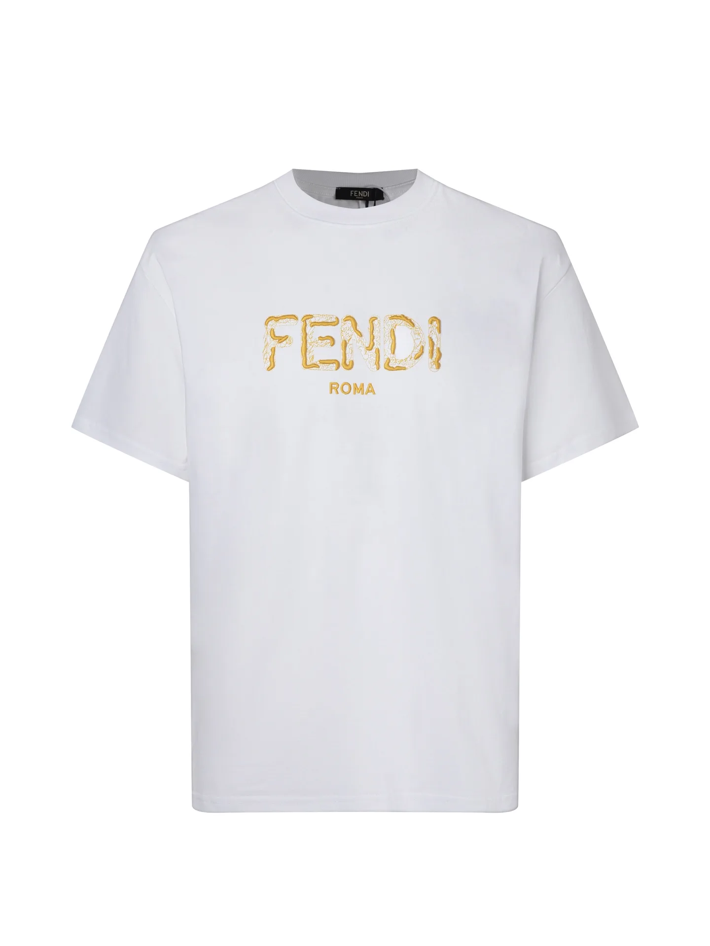 Fendi Roma Embroidered Cotton-Jersey T-Shirt D10516313 — view 4