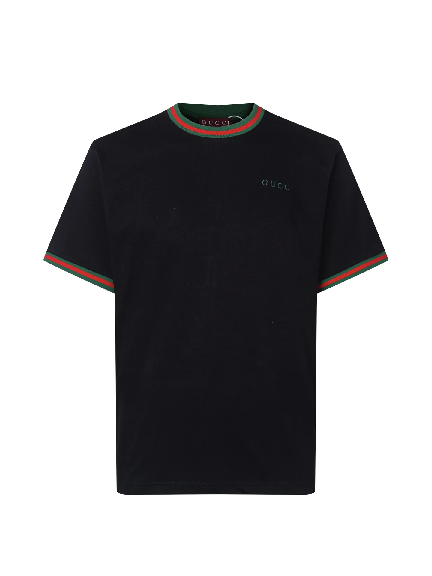 Web-Stripe Trim Mercerized Cotton T-Shirt D10516302