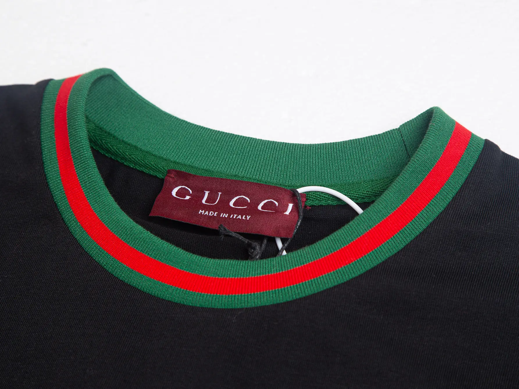 Web-Stripe Trim Mercerized Cotton T-Shirt D10516302 — view 4