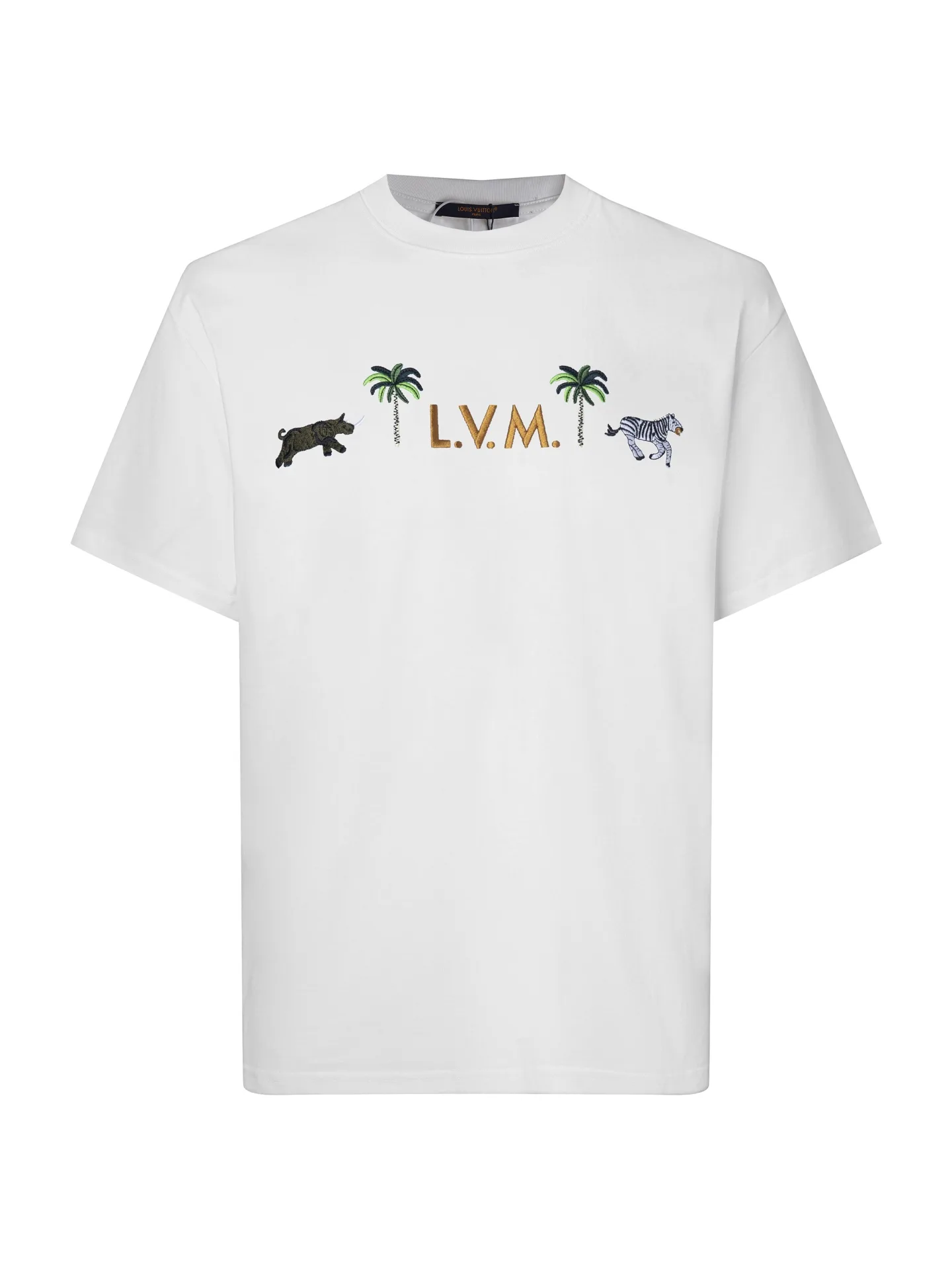 Embroidered Animal Logo Cotton T-Shirt D10516321