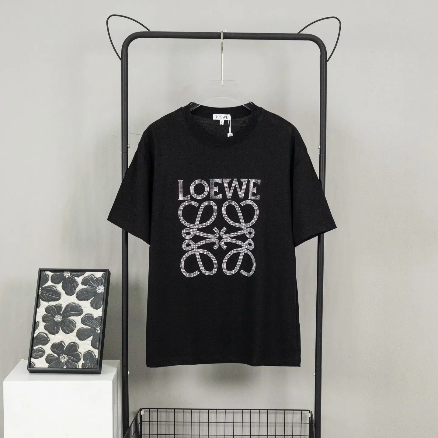 Crystal-Embellished Anagram Cotton T-Shirt D11512634