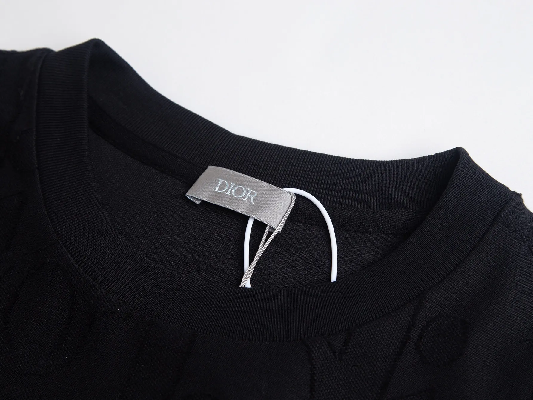 Oblique Jacquard Terry Cotton T-Shirt D11516300 — view 3