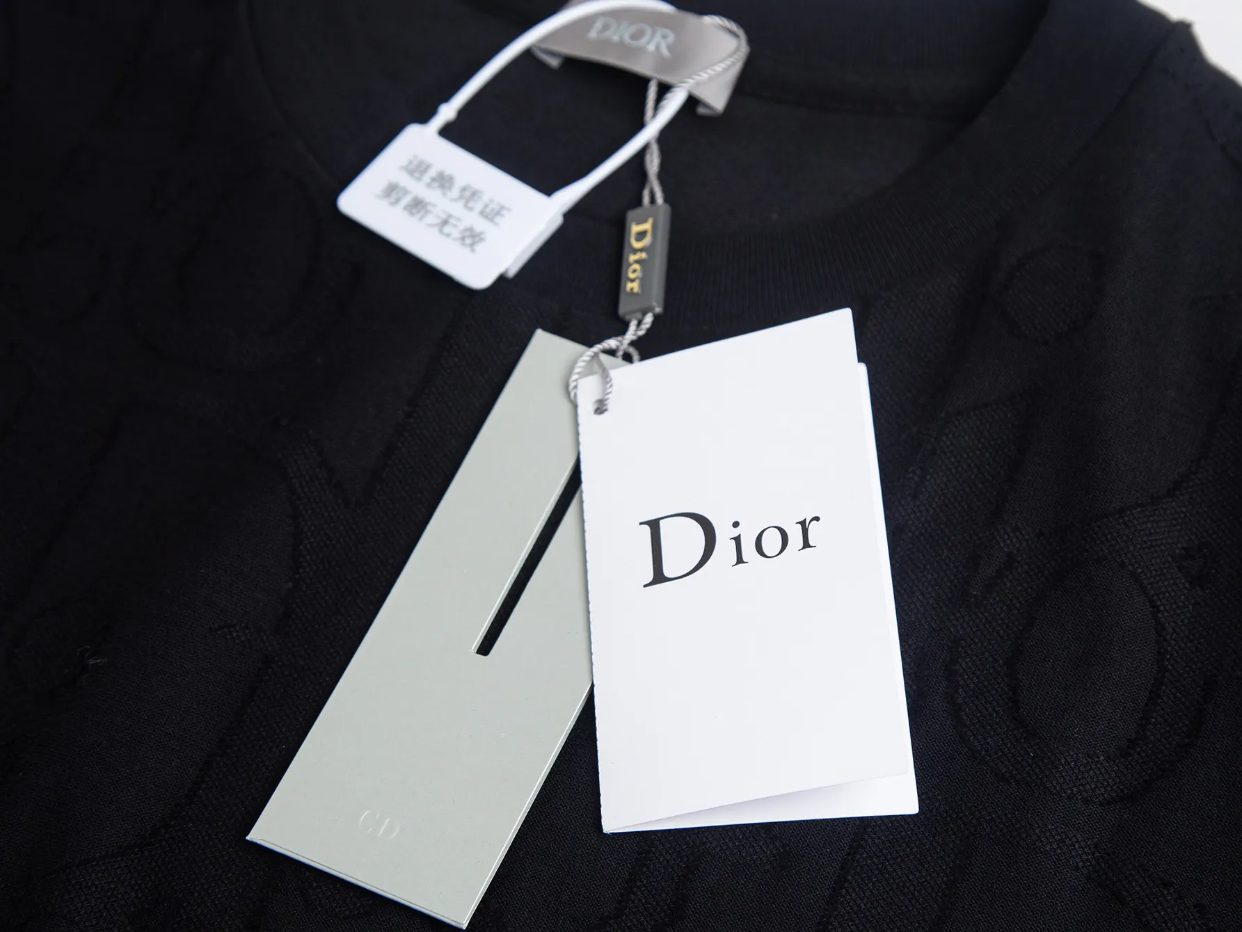 Oblique Jacquard Terry Cotton T-Shirt D11516300 — view 4