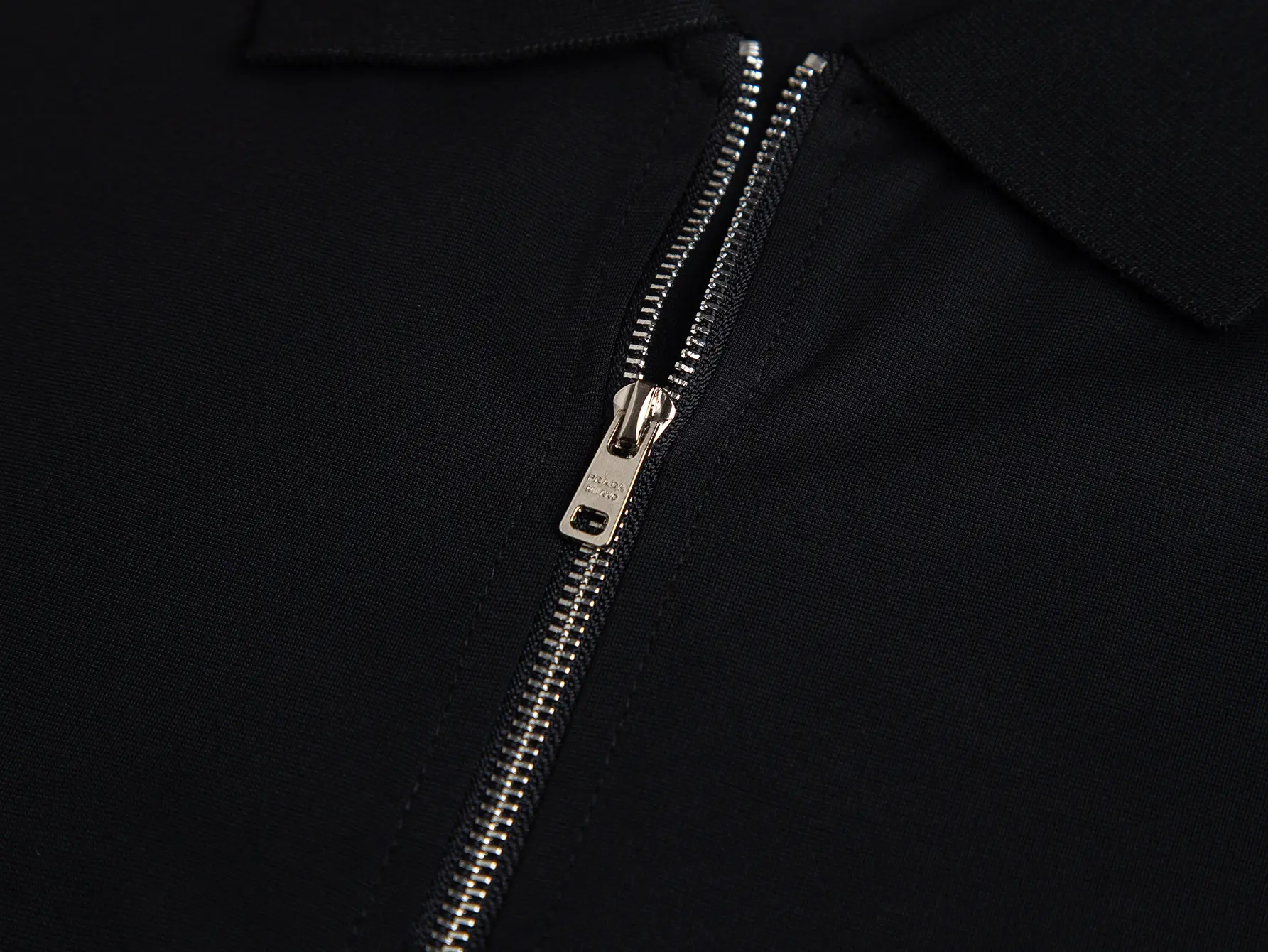 Logo-Badge Zip-Up Cotton Polo Shirt D12016327 — view 5