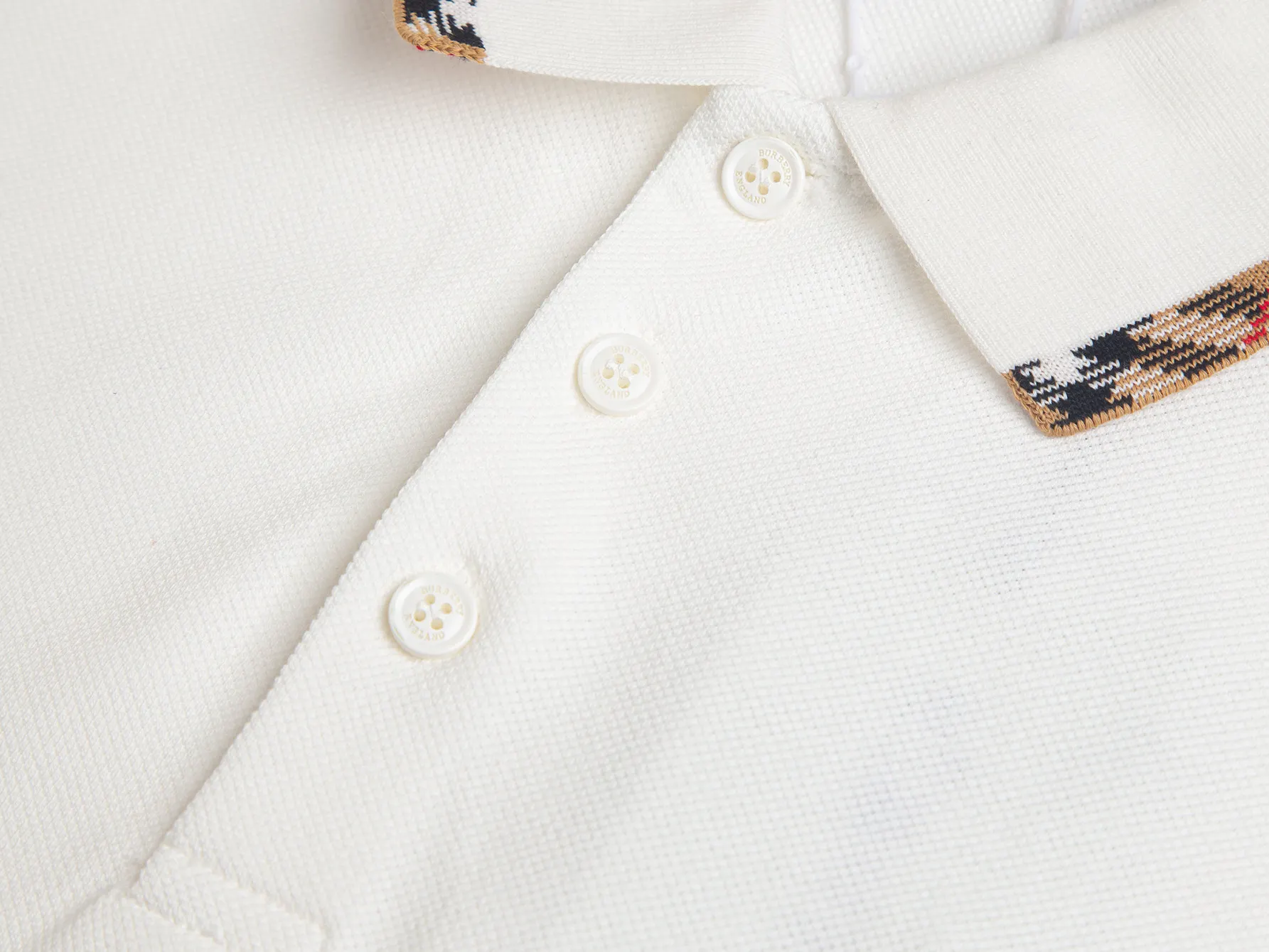 Check-Trim Cotton-Blend Piqué Polo Shirt D12016224 — view 4