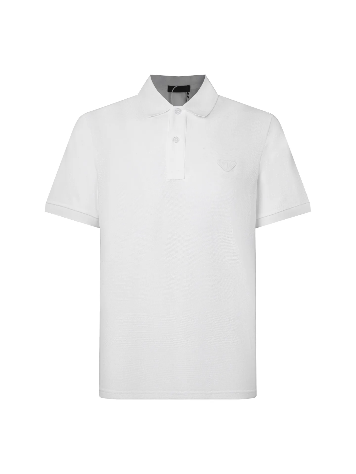Triangle Logo Piqué Cotton Polo Shirt D12016292