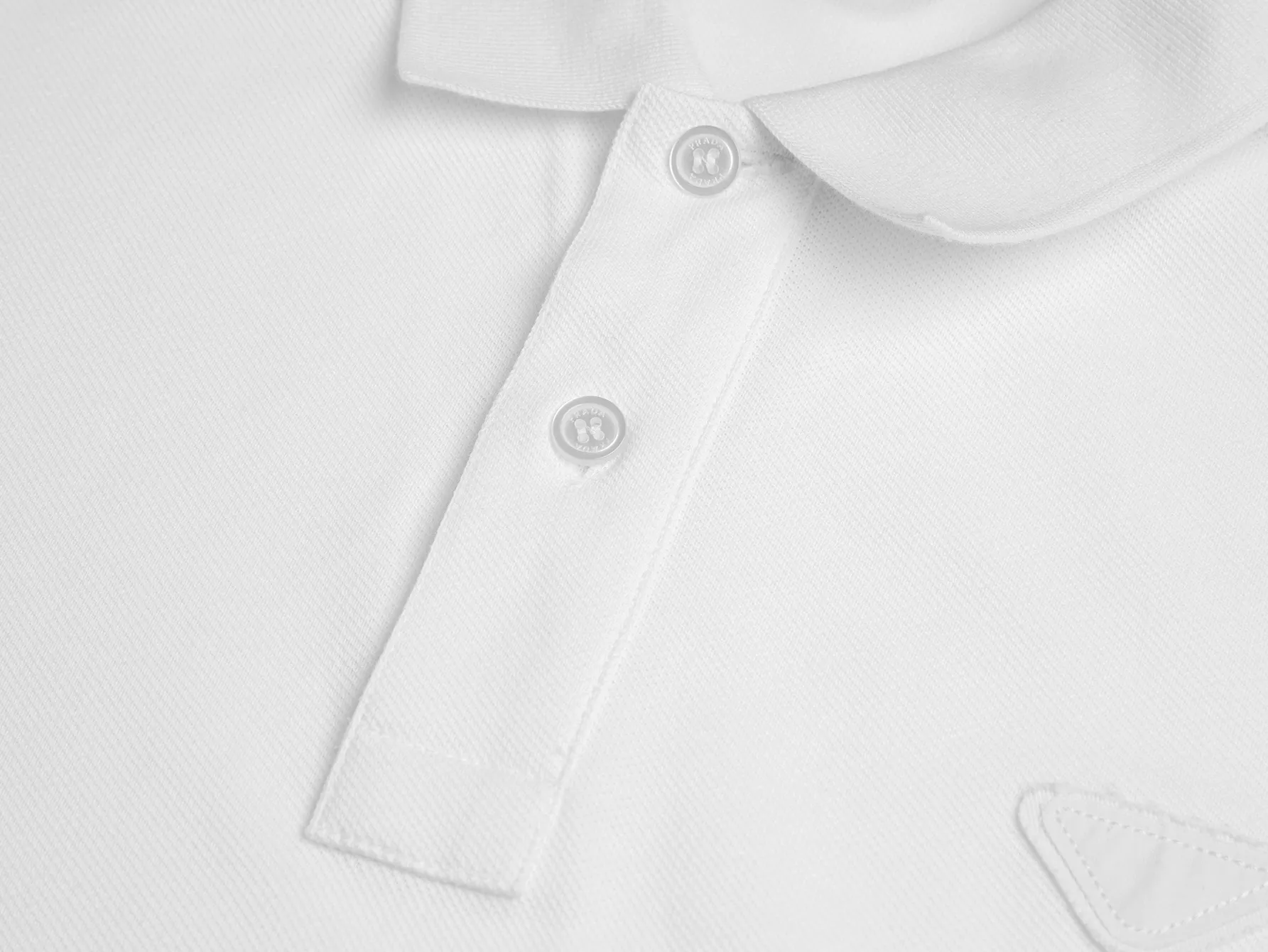 Triangle Logo Piqué Cotton Polo Shirt D12016292 — view 3