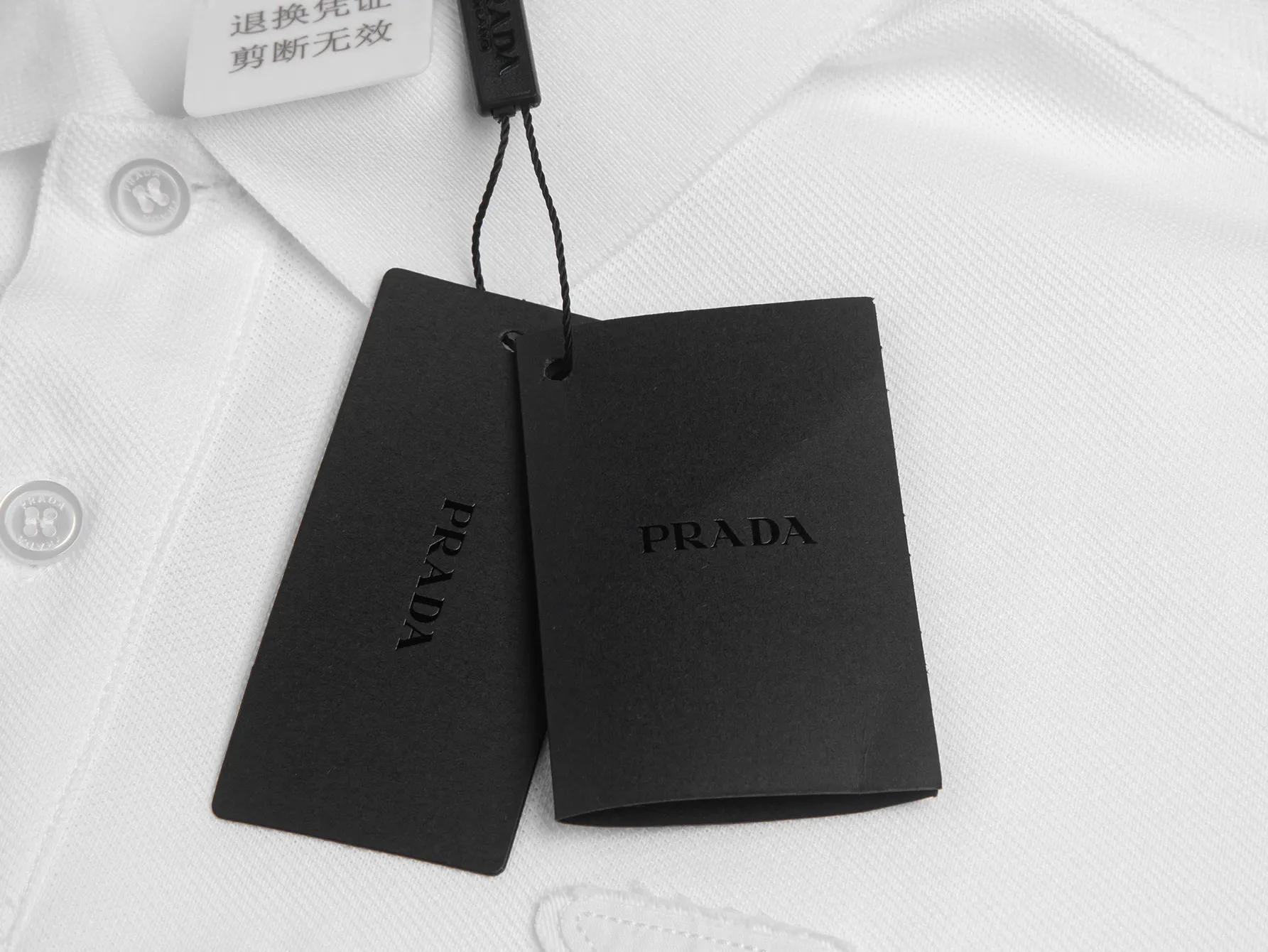 Triangle Logo Piqué Cotton Polo Shirt D12016292 — view 7