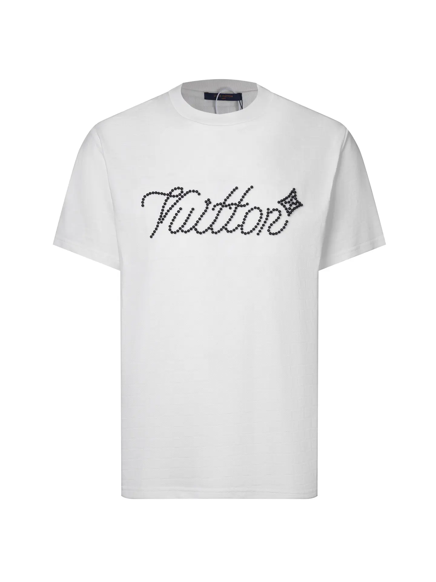 Beaded Logo Cotton Piqué T-Shirt D12516349