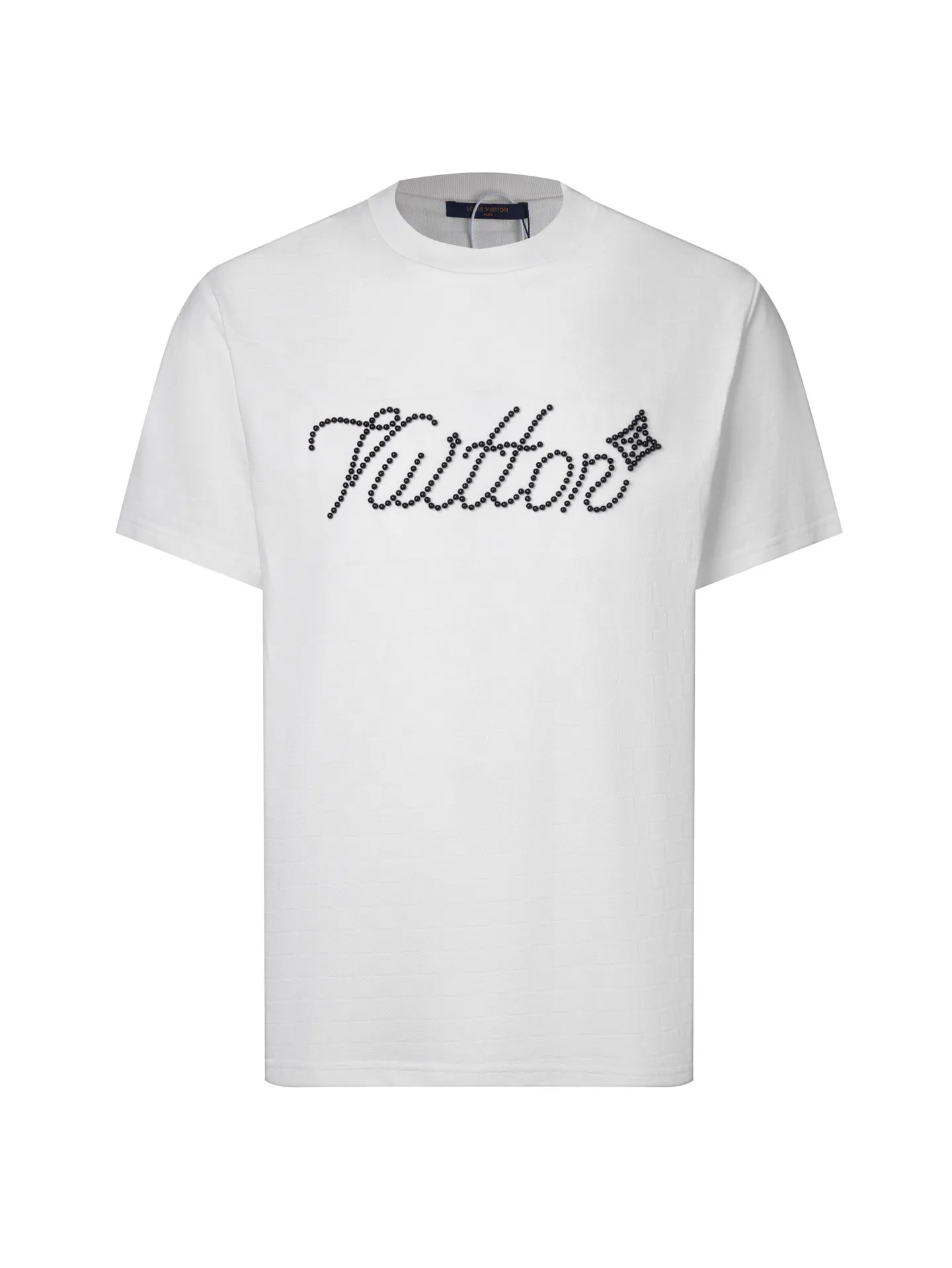 Beaded Logo Cotton Piqué T-Shirt D12516349