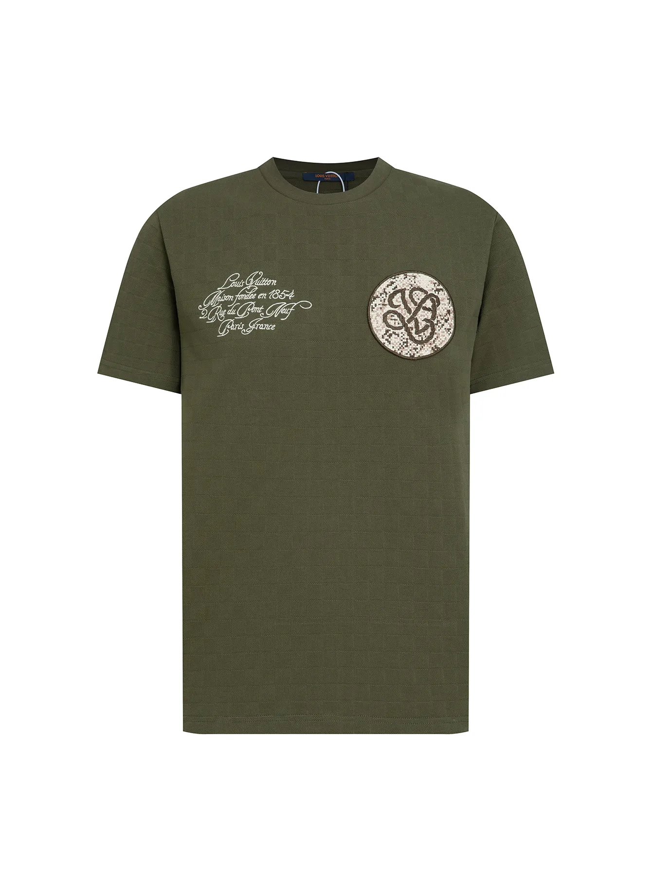 Embroidered Damier Piqué Cotton T-Shirt D12516513